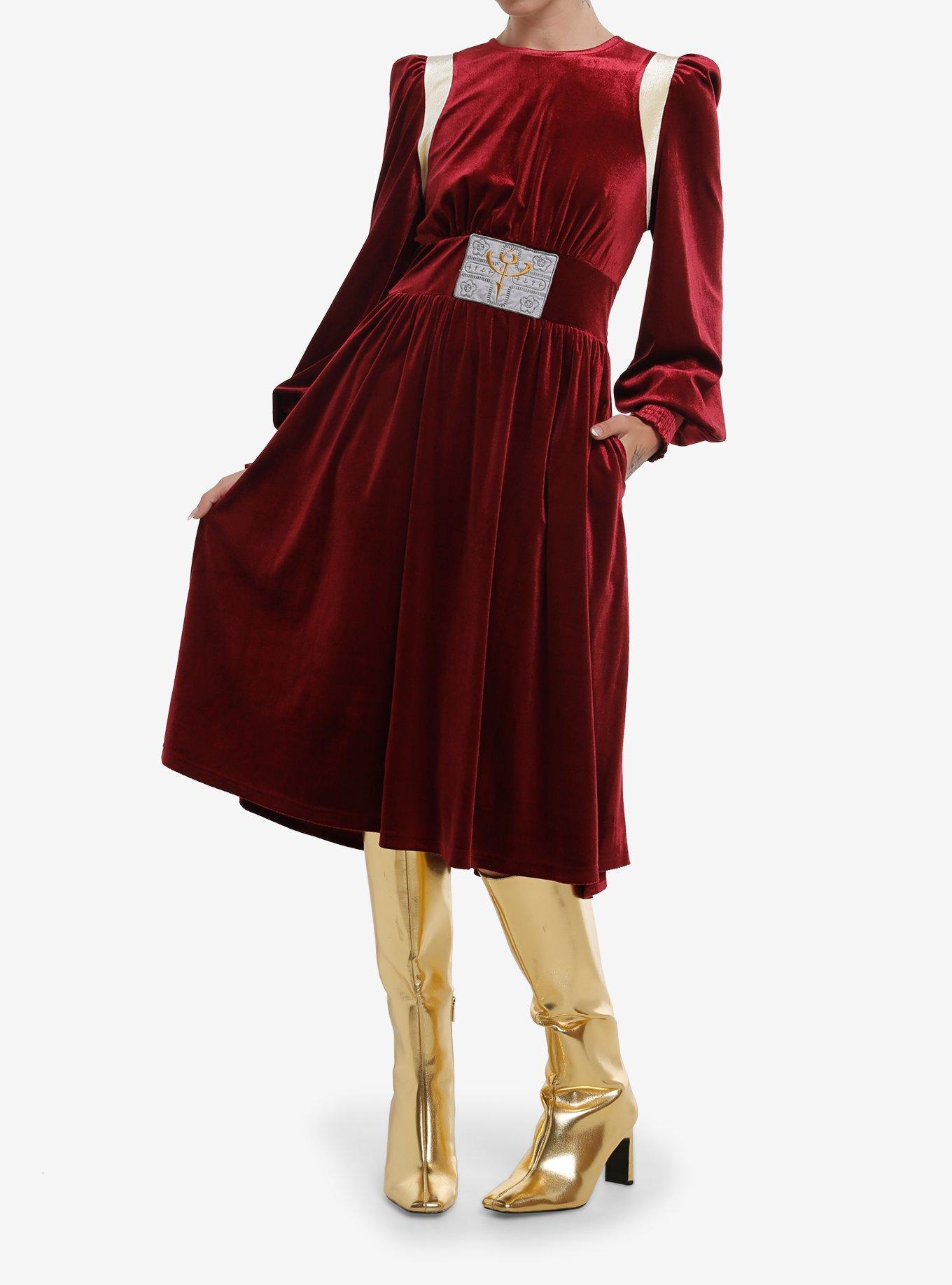 Her Universe Star Wars Padm&eacute; Velvet Bishop Sleeve Dress Her Universe Exclusive, BURGUNDY, alternate - view 3