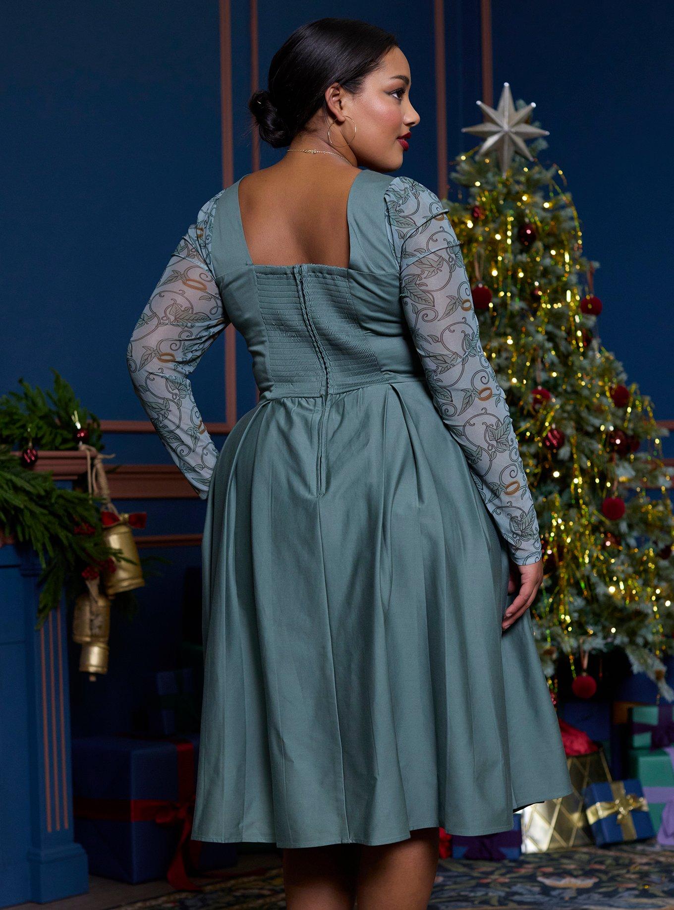 Her Universe The Lord Of The Rings Icons Retro Dress Plus Size Her Universe Exclusive, OLIVE, alternate