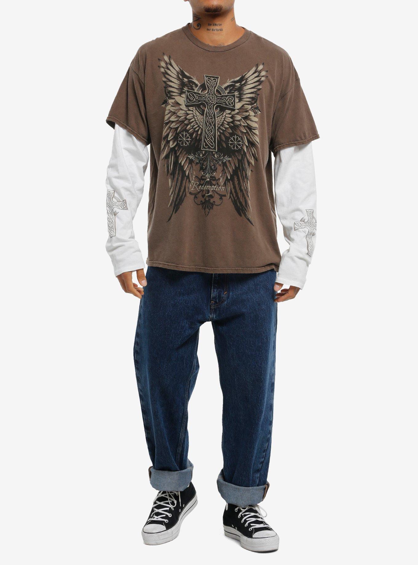 Redemption Winged Cross Twofer Long-Sleeve T-Shirt, , hi-res