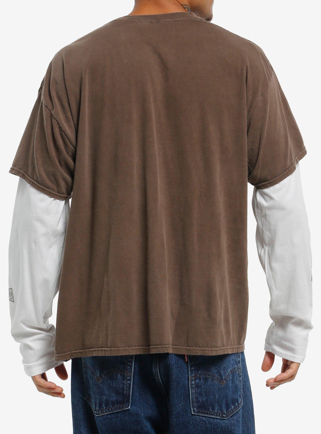 Redemption Winged Cross Twofer Long-Sleeve T-Shirt, BROWN, alternate