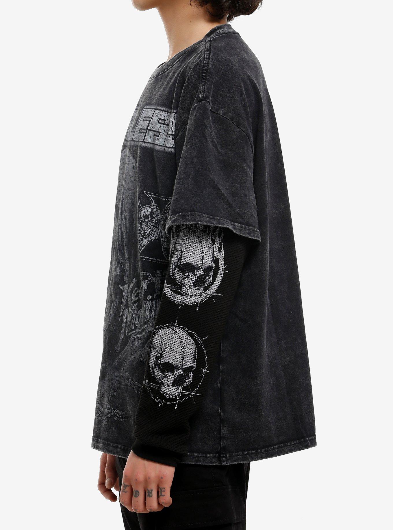 Fearless Grim Reaper Thermal Long-Sleeve T-Shirt, GREY, alternate