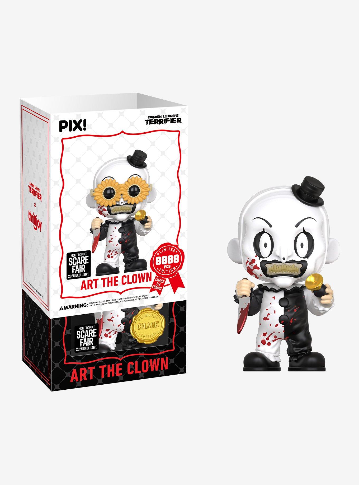 Thrilljoy Terrifier Pix! Art The Clown Collectible Figure Hot Topic Exclusive, , hi-res