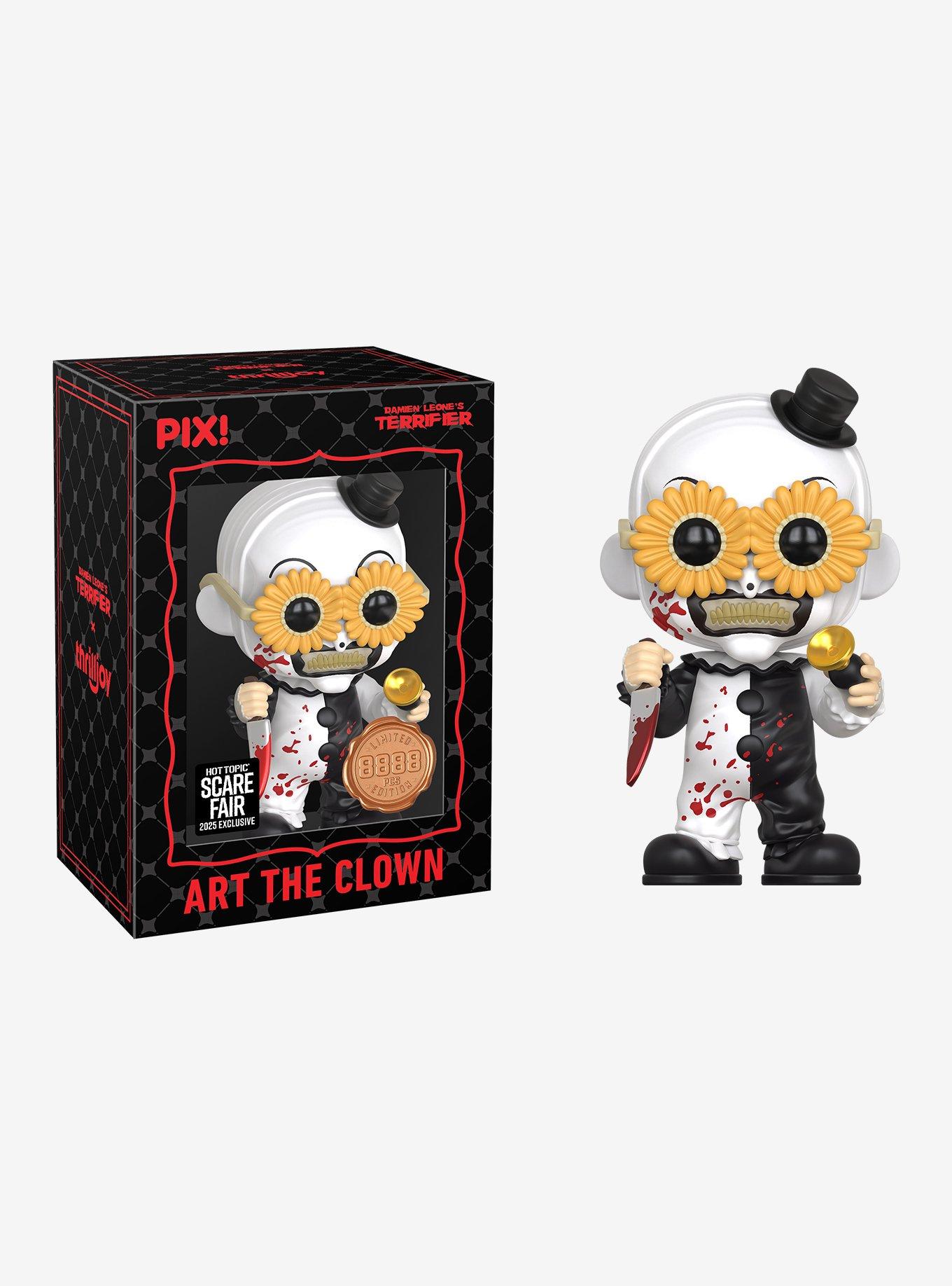 Thrilljoy Terrifier Pix! Art The Clown Collectible Figure Hot Topic Exclusive, , alternate