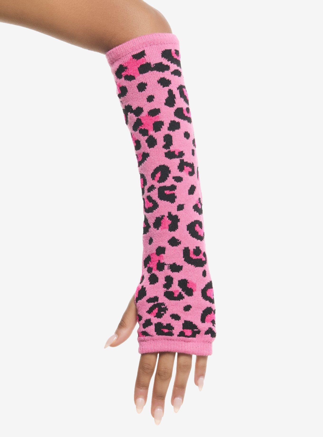 Pink Leopard Arm Warmers, , hi-res