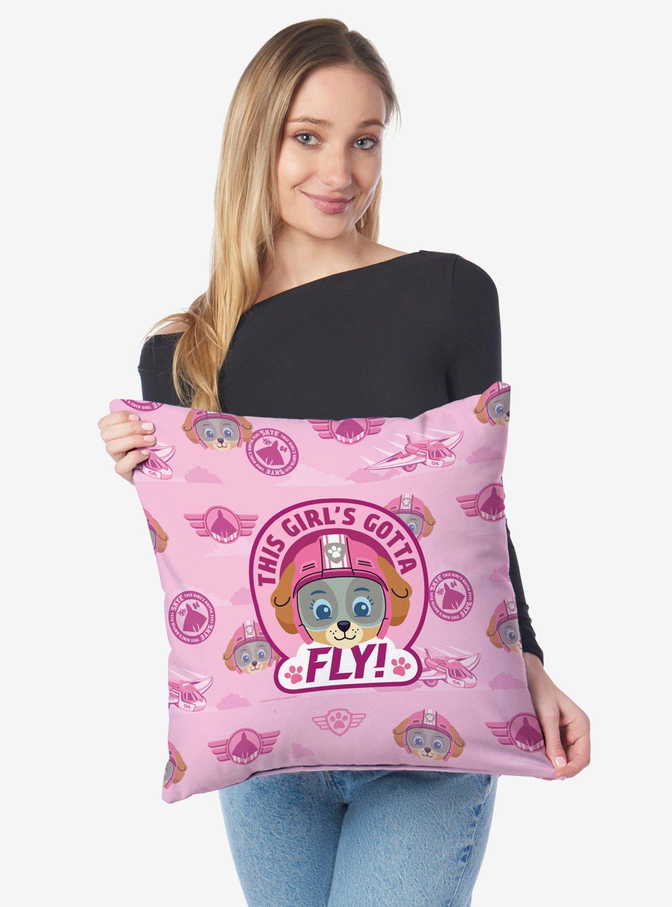 Paw Patrol Skye Badge Pattern Throw Pillow, , hi-res