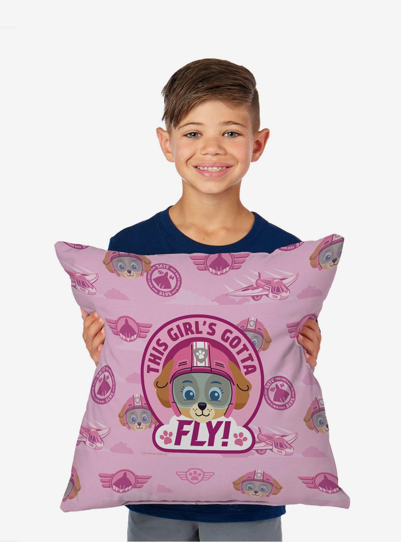 Paw Patrol Skye Badge Pattern Throw Pillow, , alternate