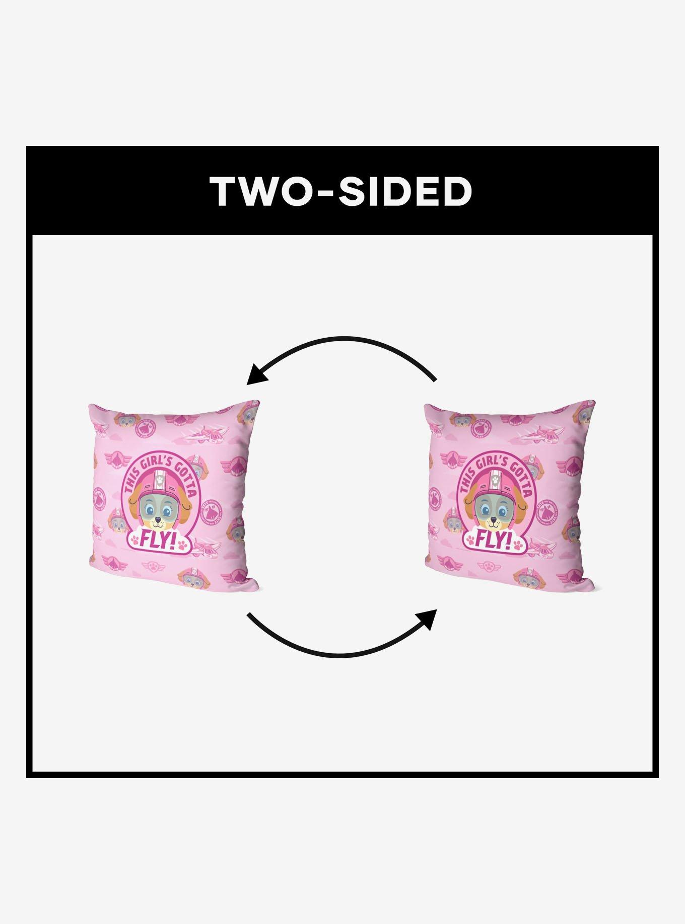 Paw Patrol Skye Badge Pattern Throw Pillow, , alternate