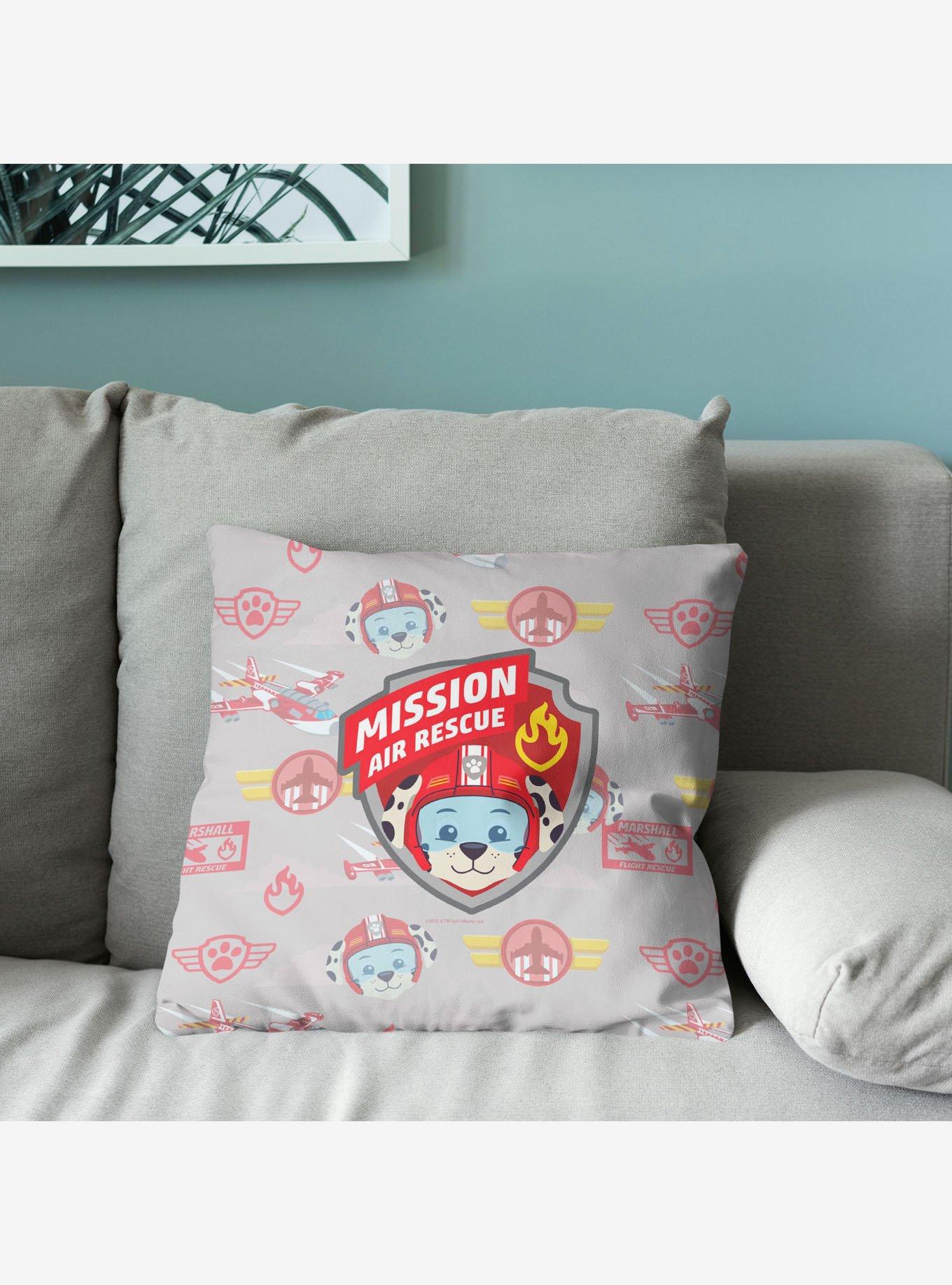 Paw Patrol Marshall Badge Pattern Throw Pillow, , alternate