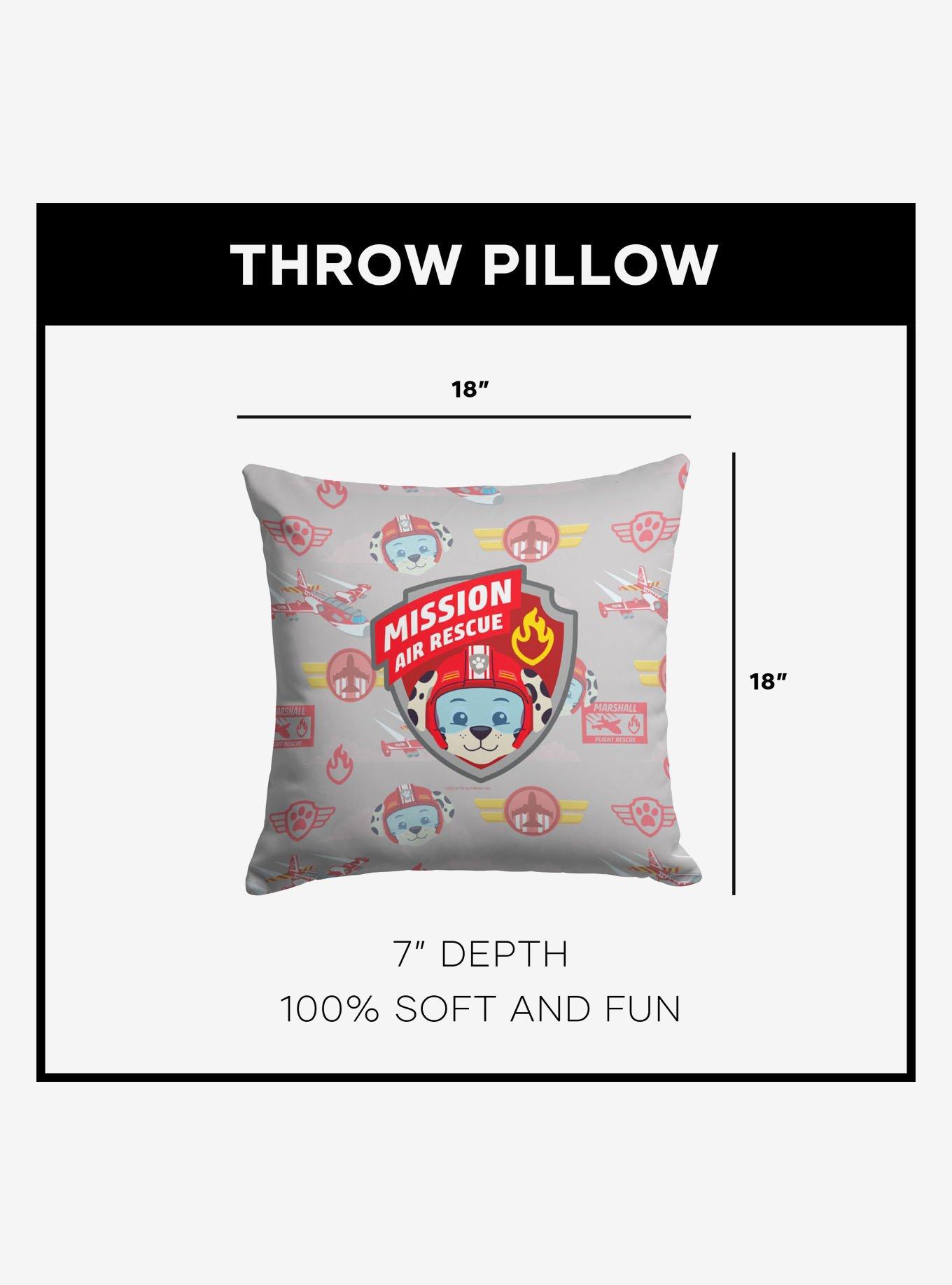 Paw Patrol Marshall Badge Pattern Throw Pillow, , alternate