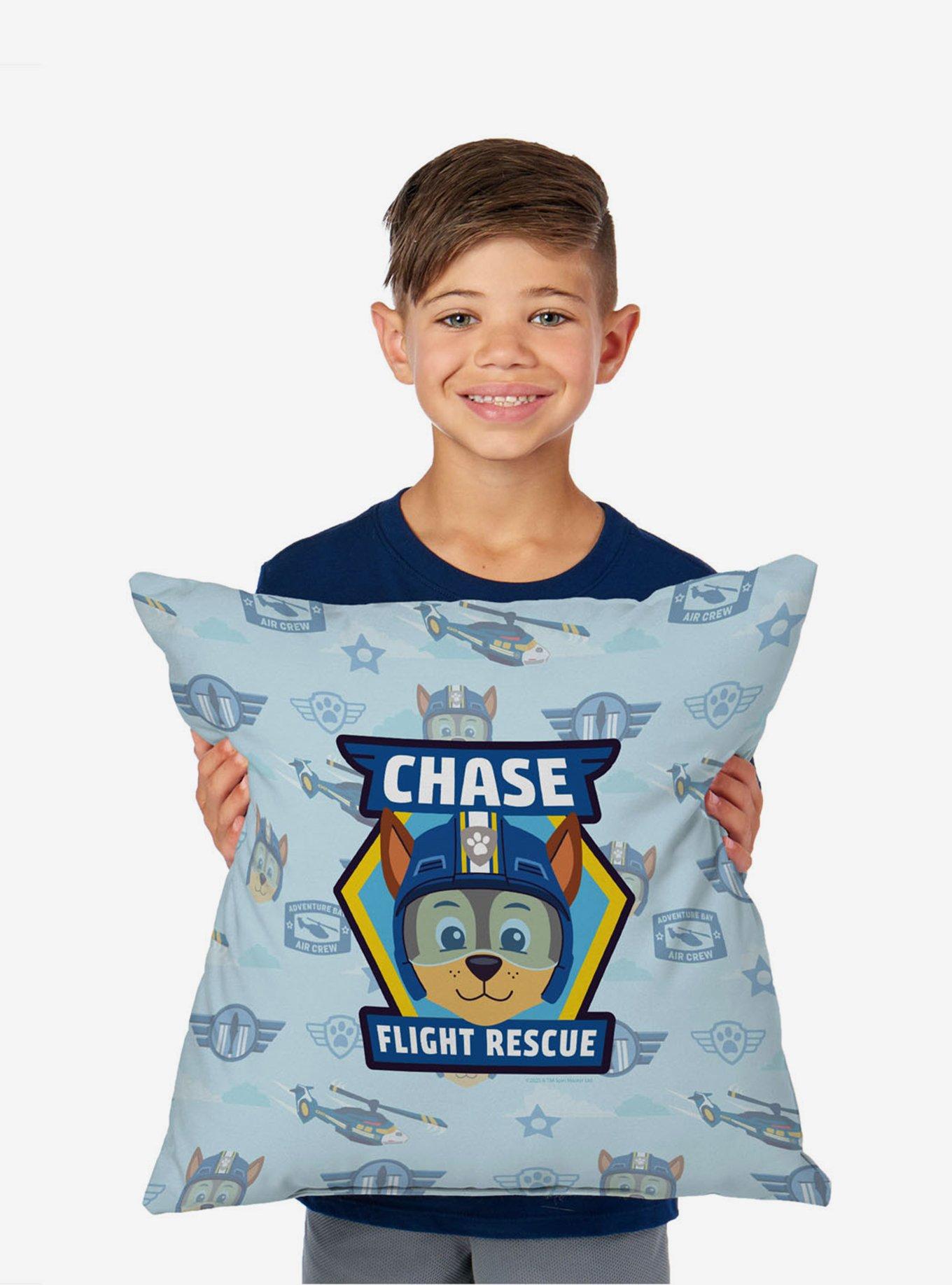 Paw Patrol Chase Badge Pattern Throw Pillow, , alternate