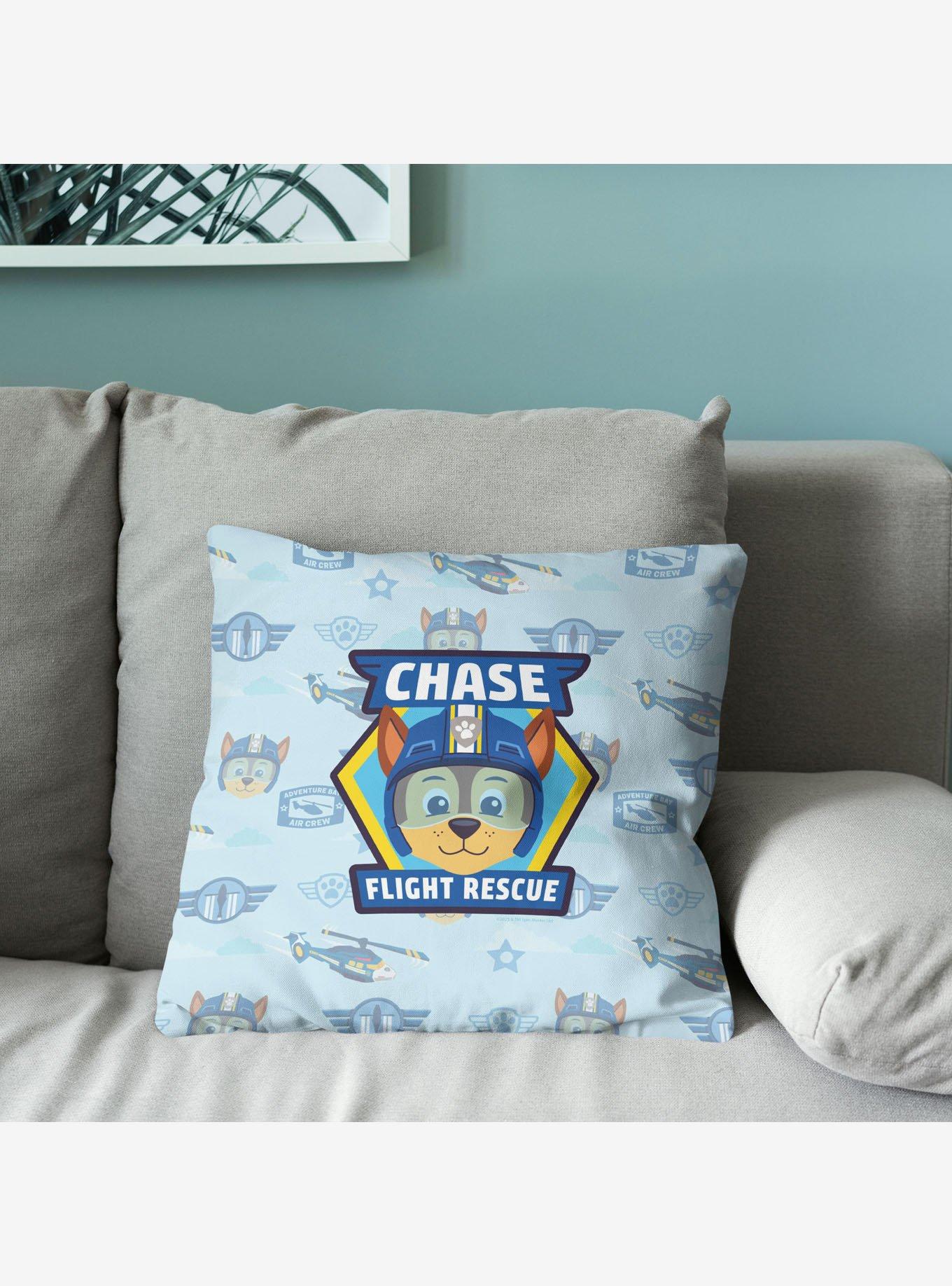 Paw Patrol Chase Badge Pattern Throw Pillow, , alternate