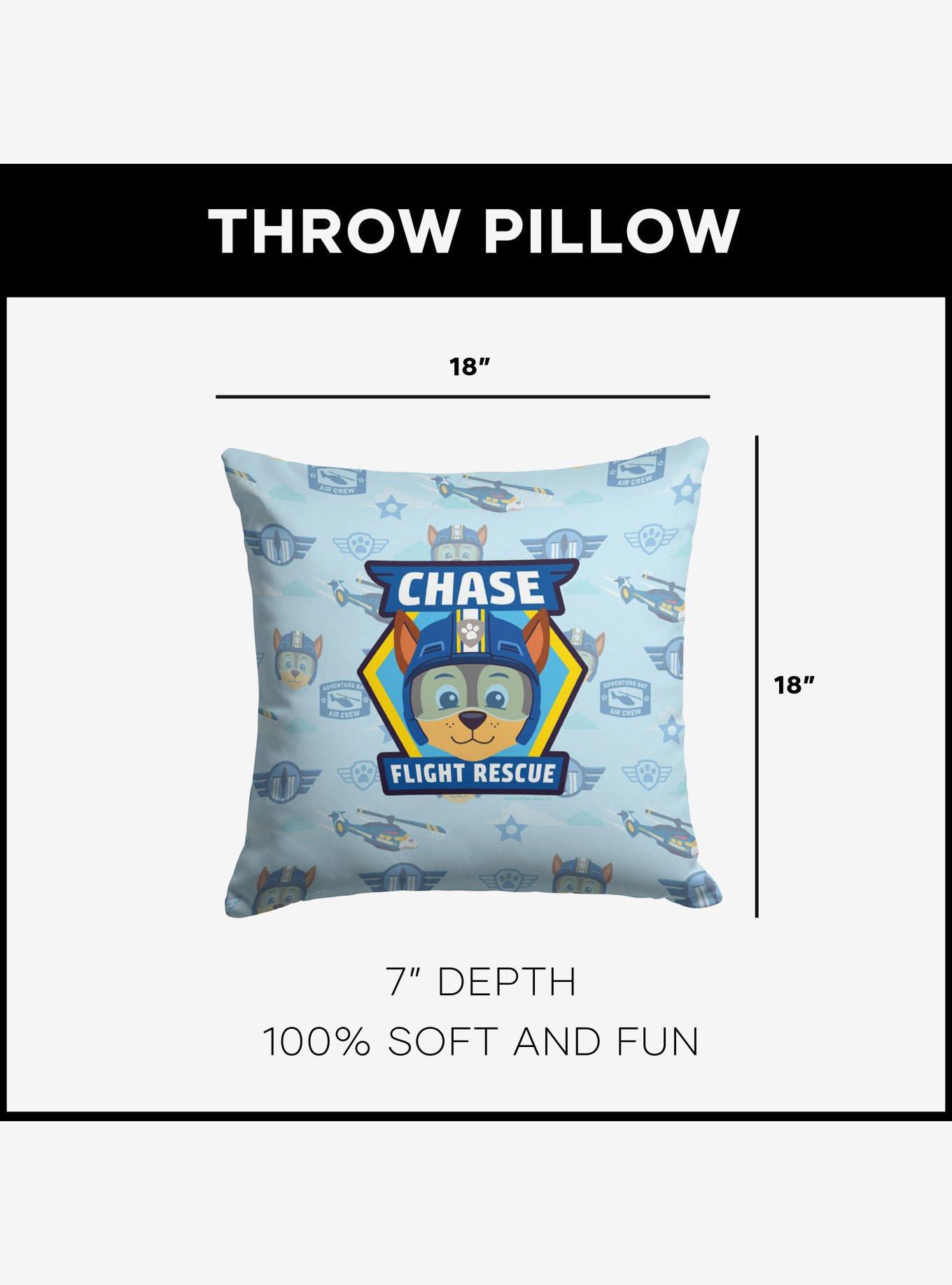 Paw Patrol Chase Badge Pattern Throw Pillow, , alternate