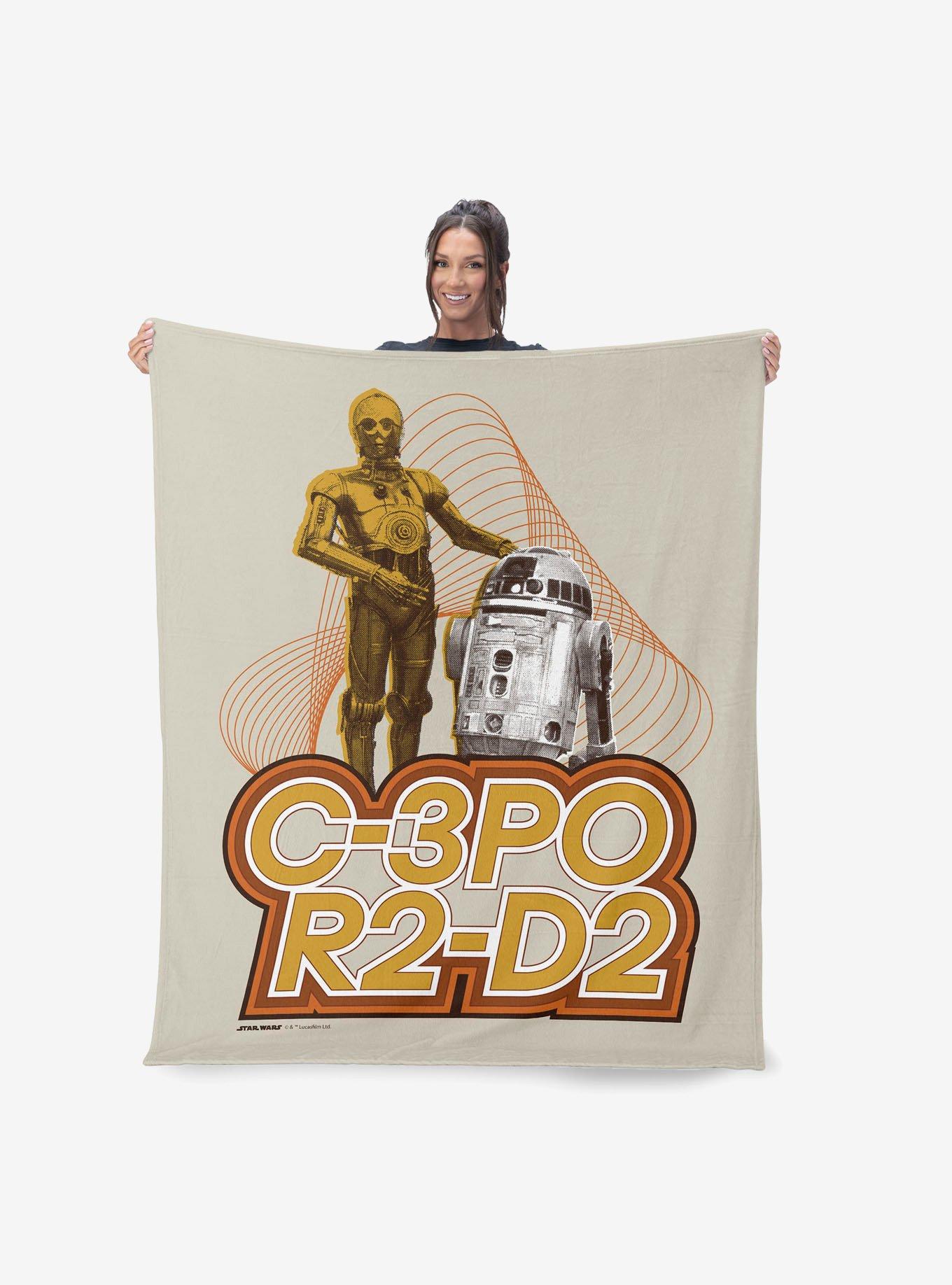 Star Wars Classic Retro C-3PO & R2-D2 Silk Touch Throw Blanket, , alternate