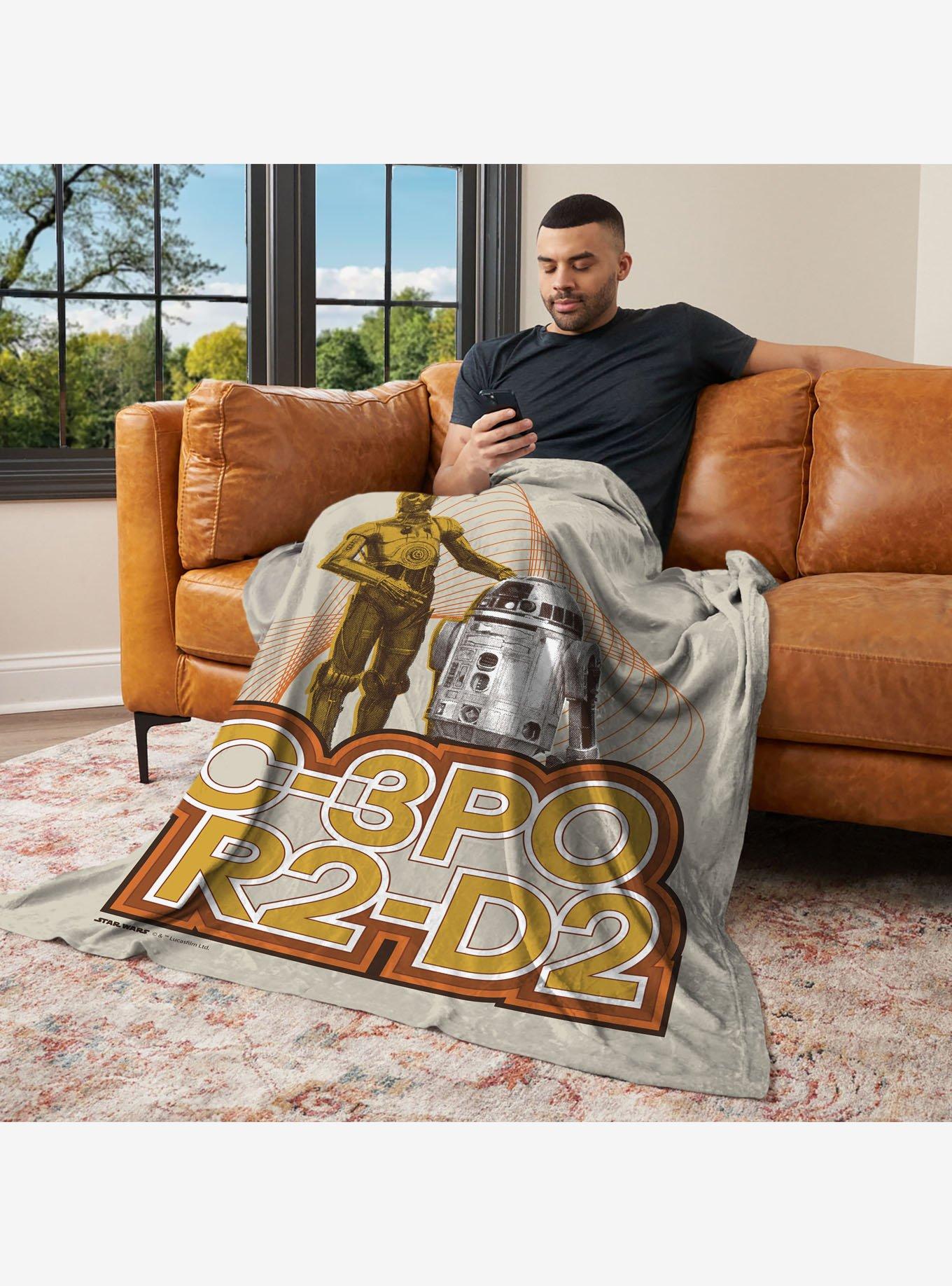 Star Wars Classic Retro C-3PO & R2-D2 Silk Touch Throw Blanket, , alternate