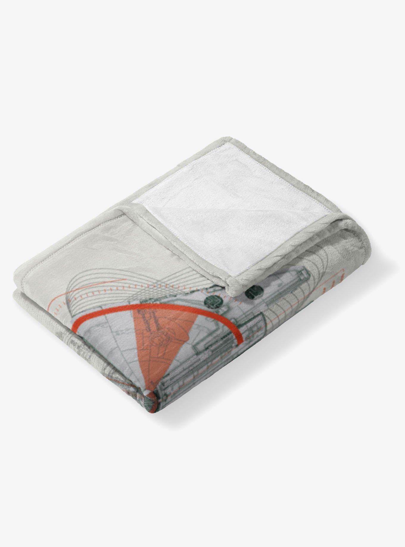 Star Wars Classic Millennium Falcon Blueprint Silk Touch Throw Blanket, , alternate