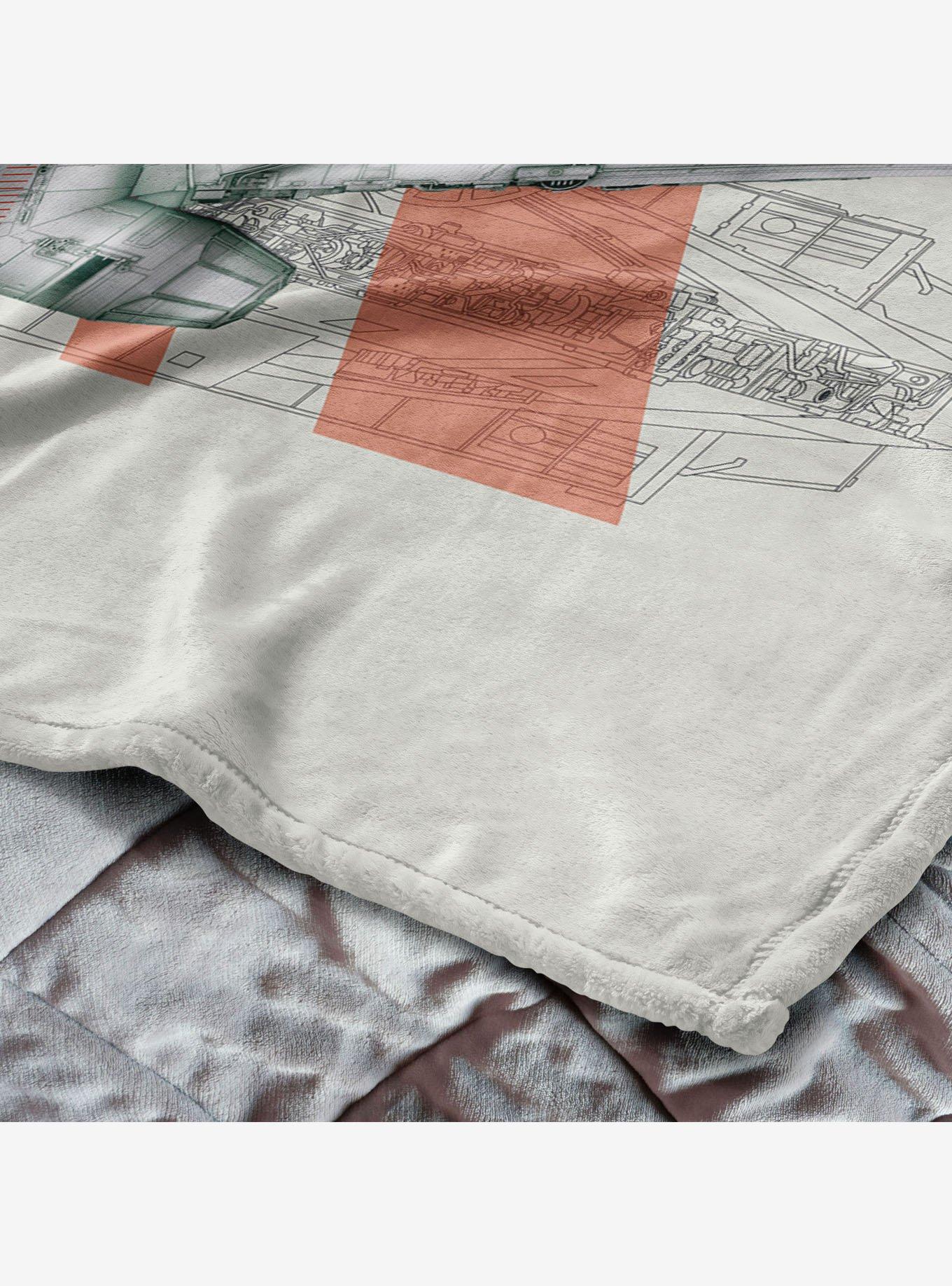 Star Wars Classic Millennium Falcon Blueprint Silk Touch Throw Blanket, , alternate