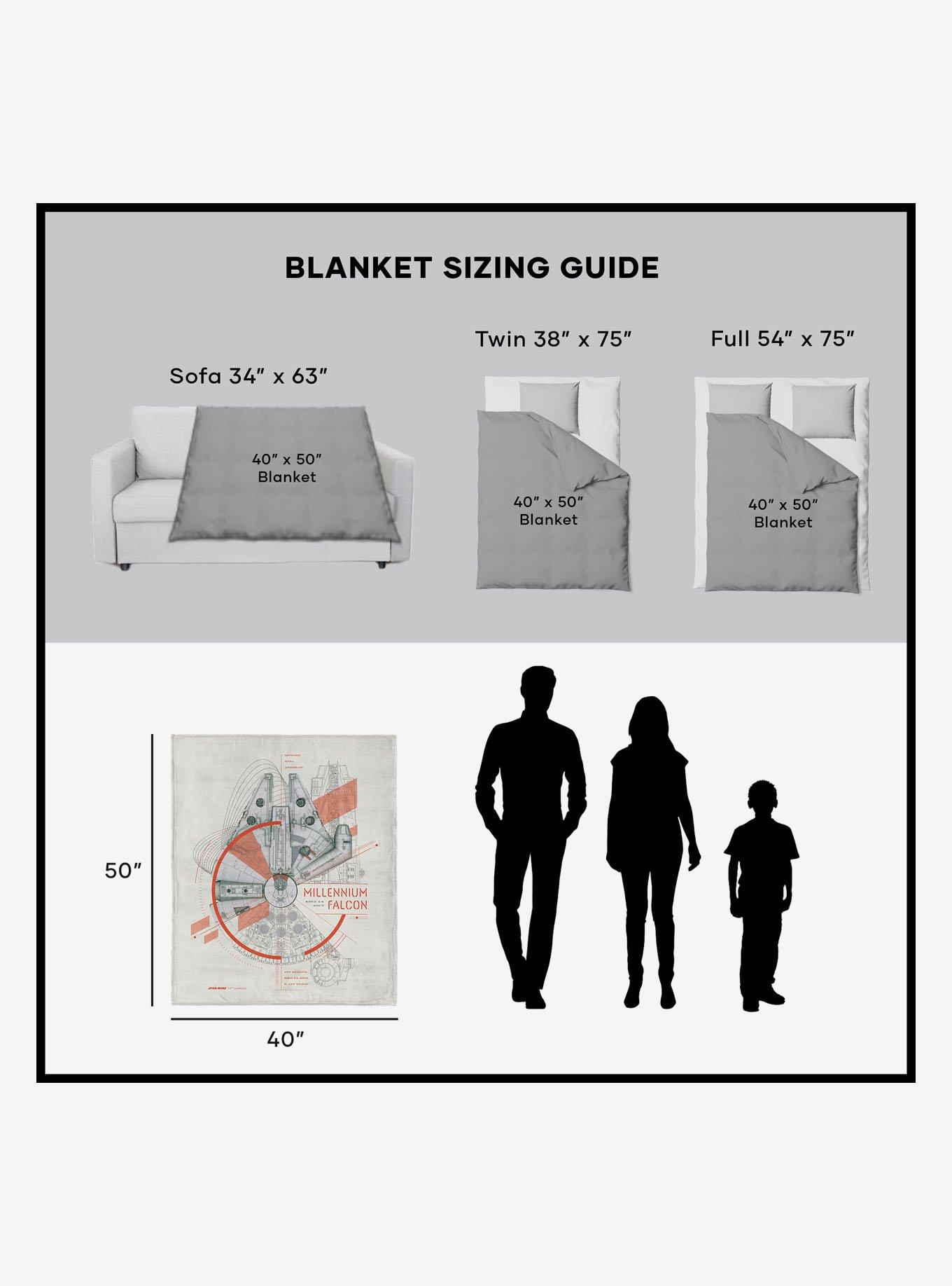 Star Wars Classic Millennium Falcon Blueprint Silk Touch Throw Blanket, , alternate