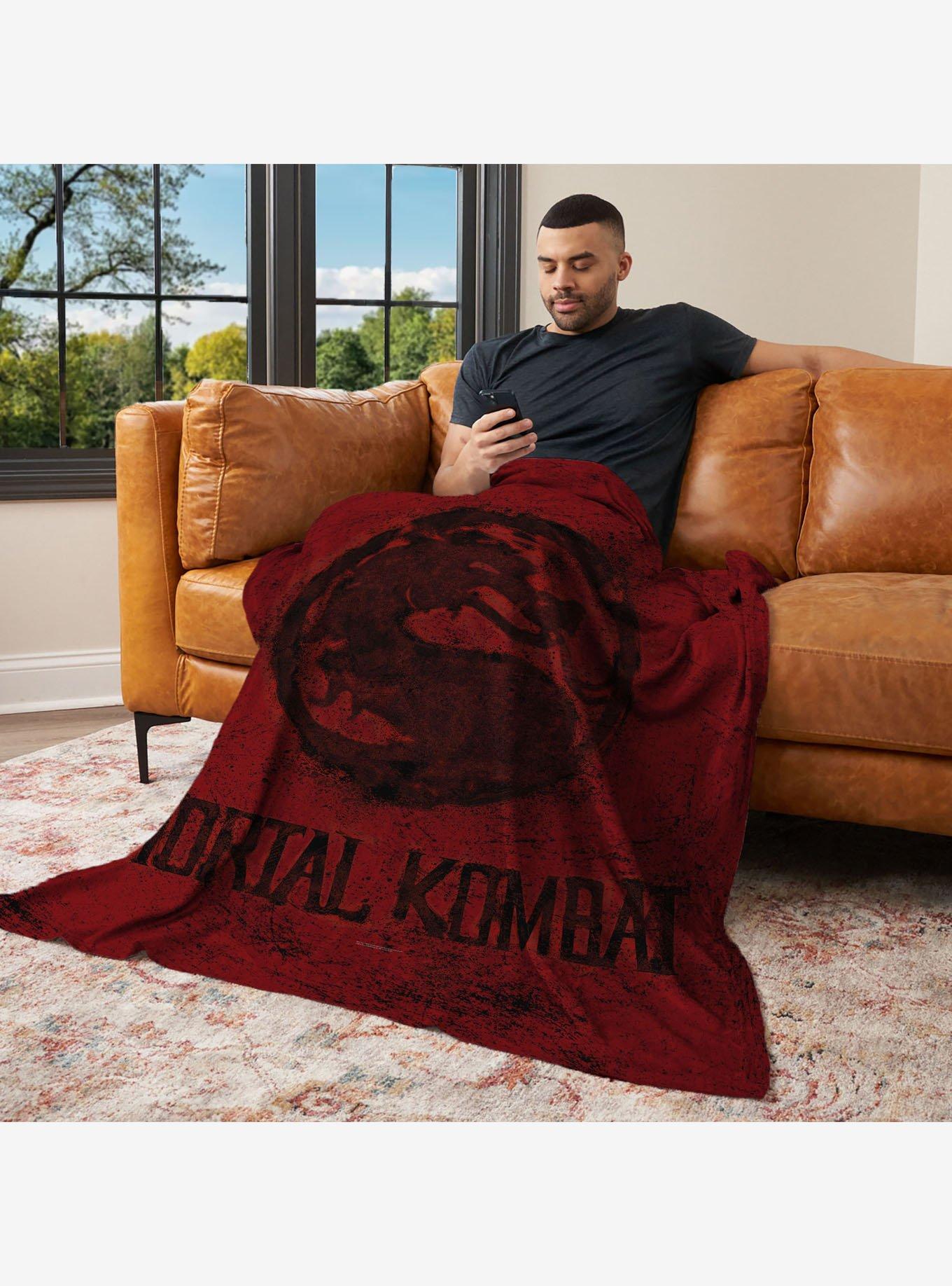 Mortal Kombat Logo Red Silk Touch Throw Blanket, , alternate