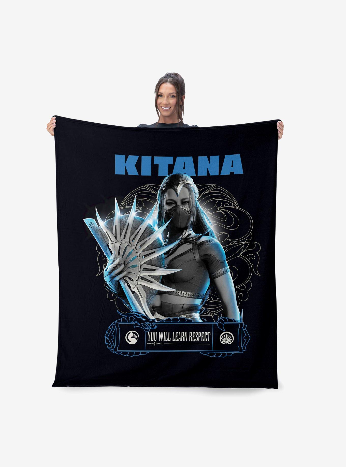 Mortal Kombat Kitana Learn Respect Silk Touch Throw Blanket, , hi-res
