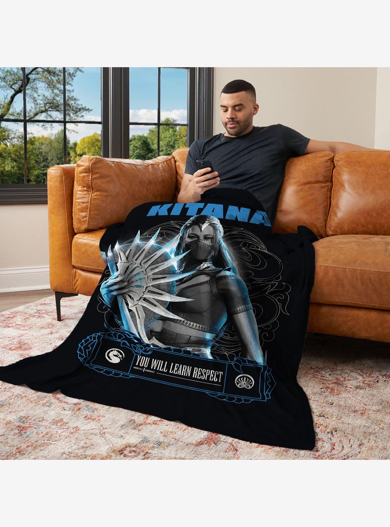 Mortal Kombat Kitana Learn Respect Silk Touch Throw Blanket, , alternate