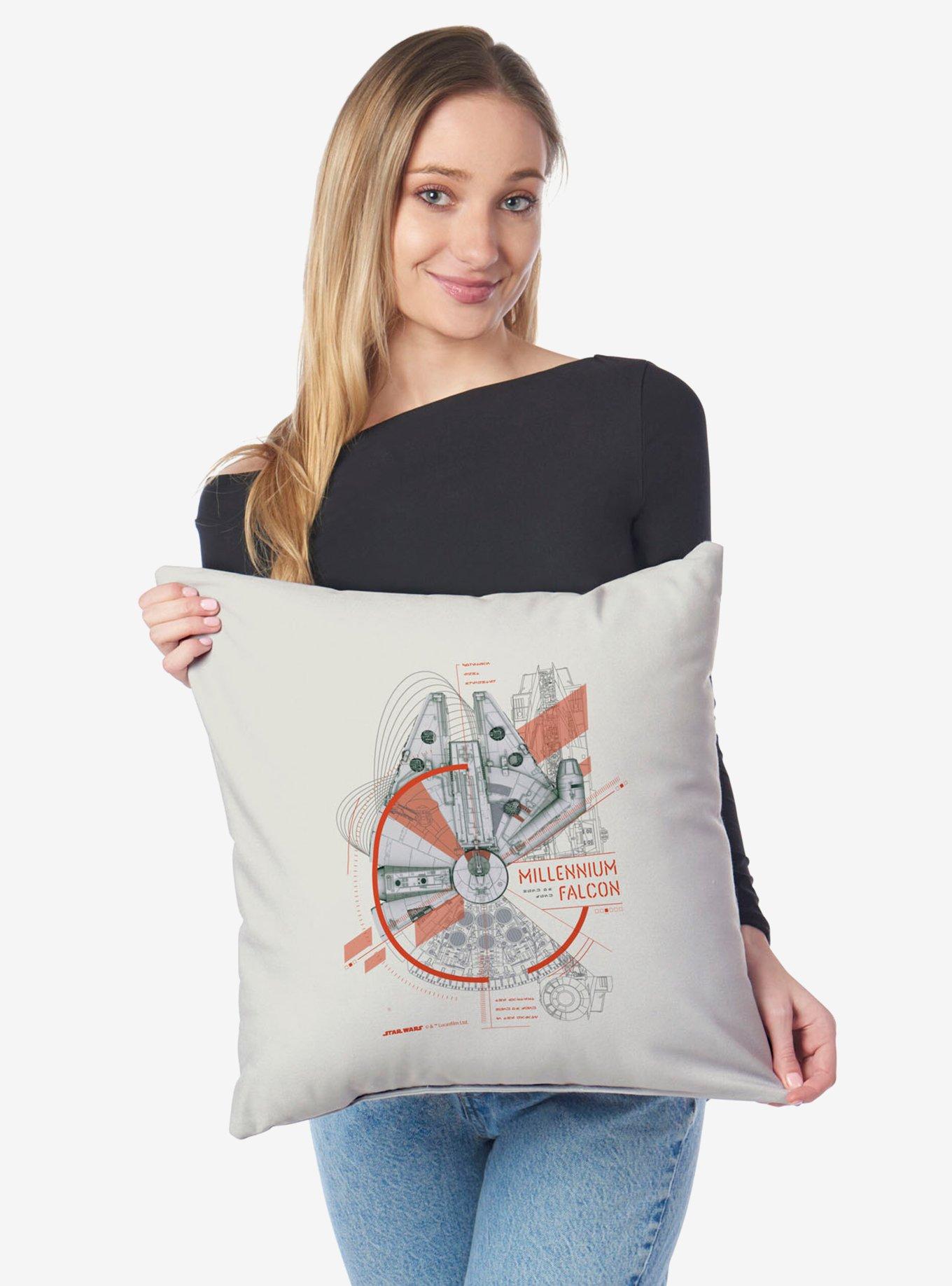Star Wars Classic Millennium Falcon Blueprint Throw Pillow, , hi-res