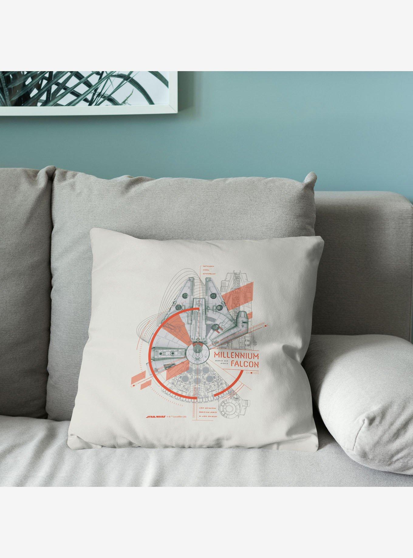 Star Wars Classic Millennium Falcon Blueprint Throw Pillow, , alternate