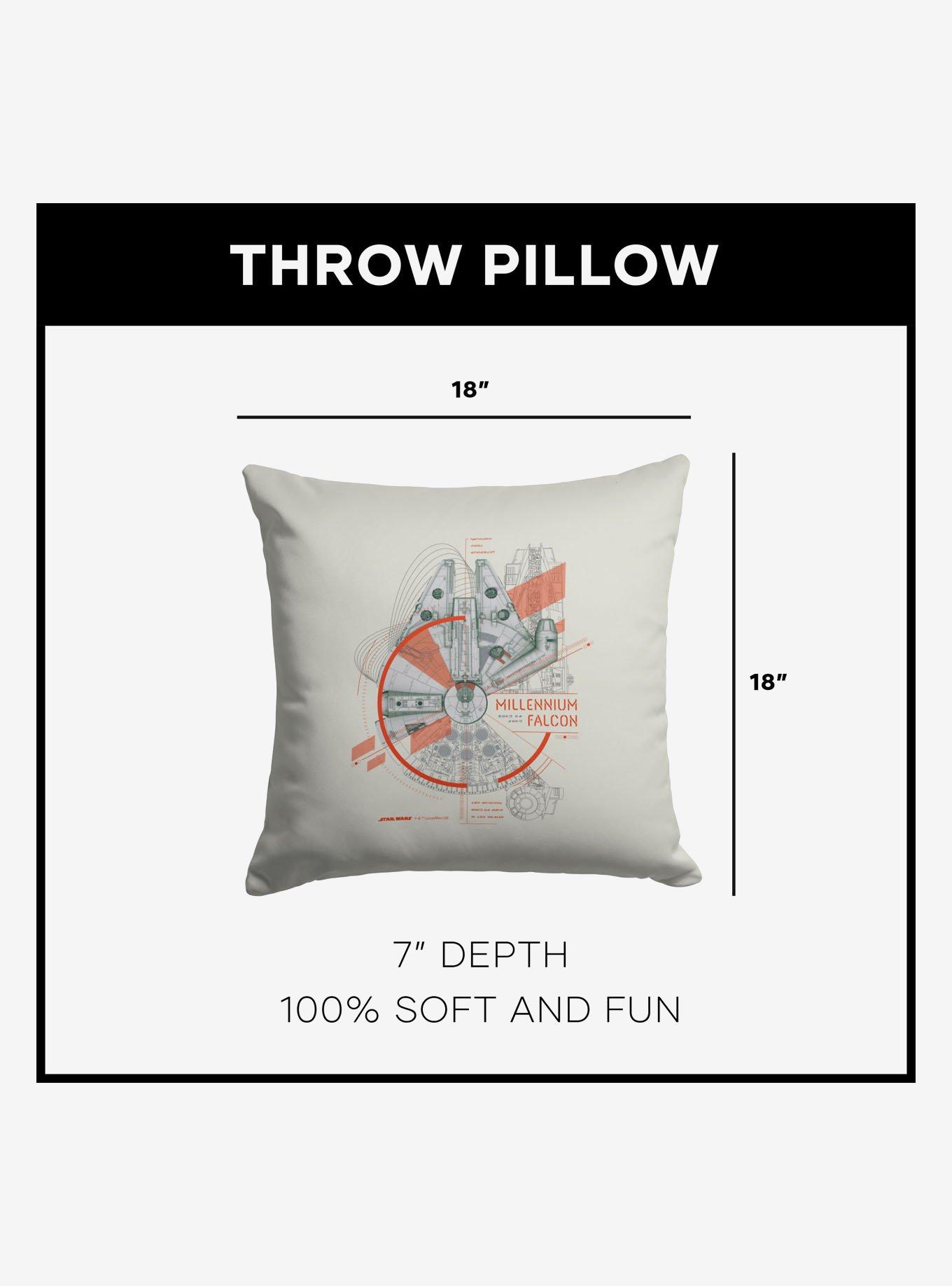 Star Wars Classic Millennium Falcon Blueprint Throw Pillow, , alternate