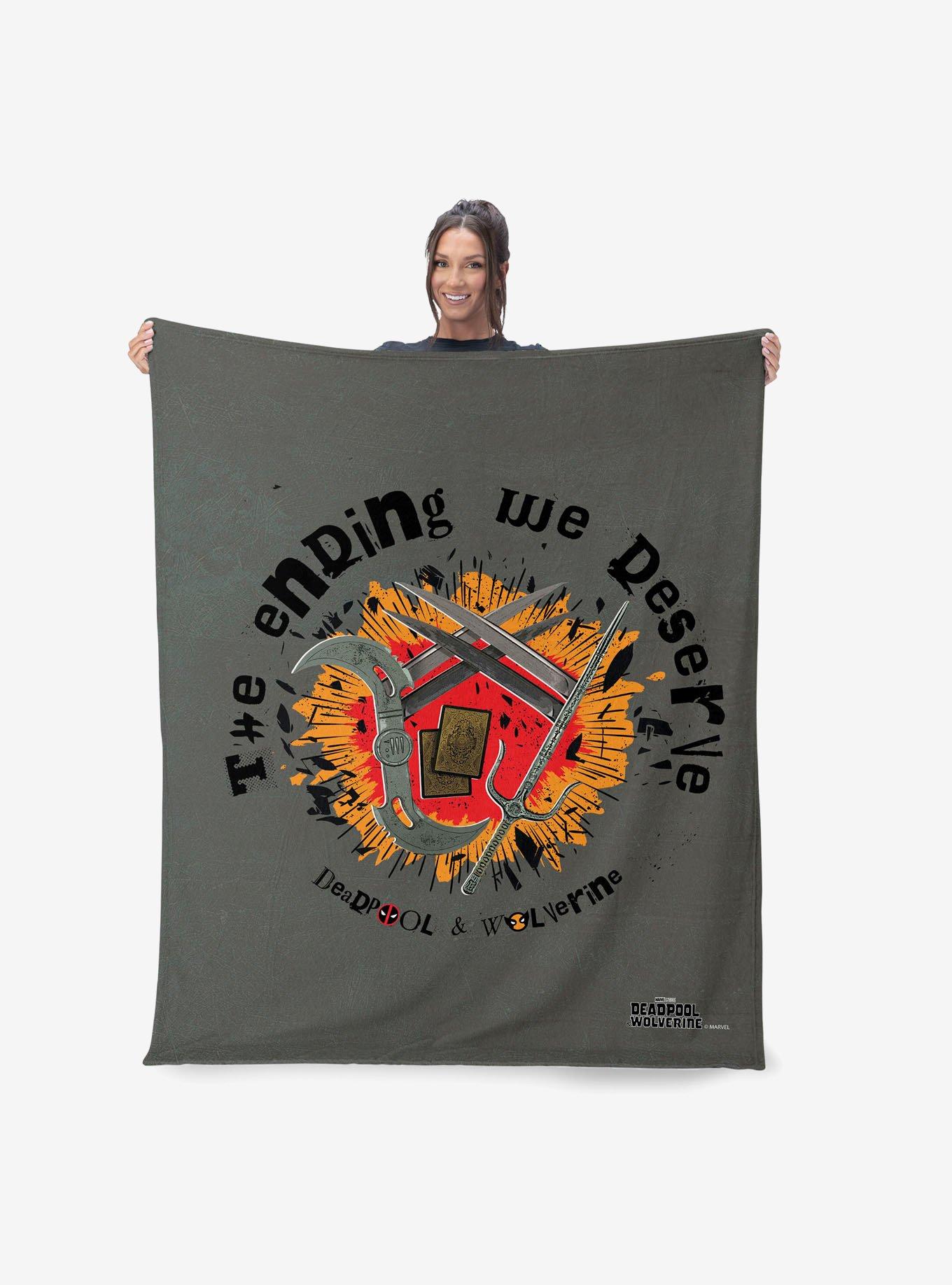 Marvel Deadpool 3 We Deserve Silk Touch Throw Blanket, , alternate
