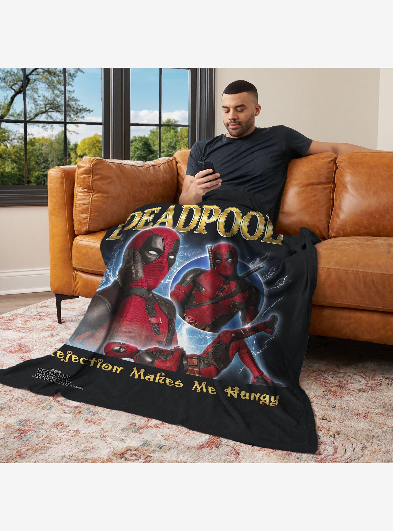 Marvel Deadpool 3 Makes Me Hungry Silk Touch Throw Blanket, , alternate