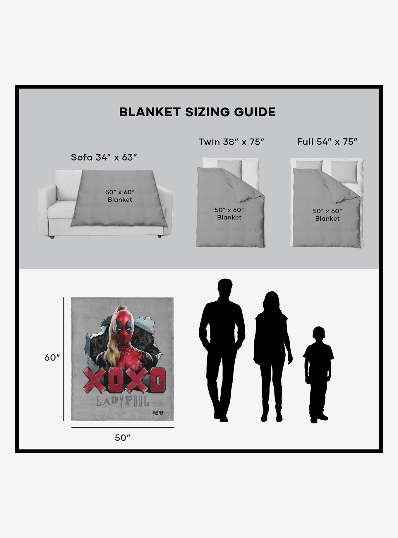 Marvel Deadpool 3 XOXO Ladypool Silk Touch Sherpa Throw Blanket, , alternate
