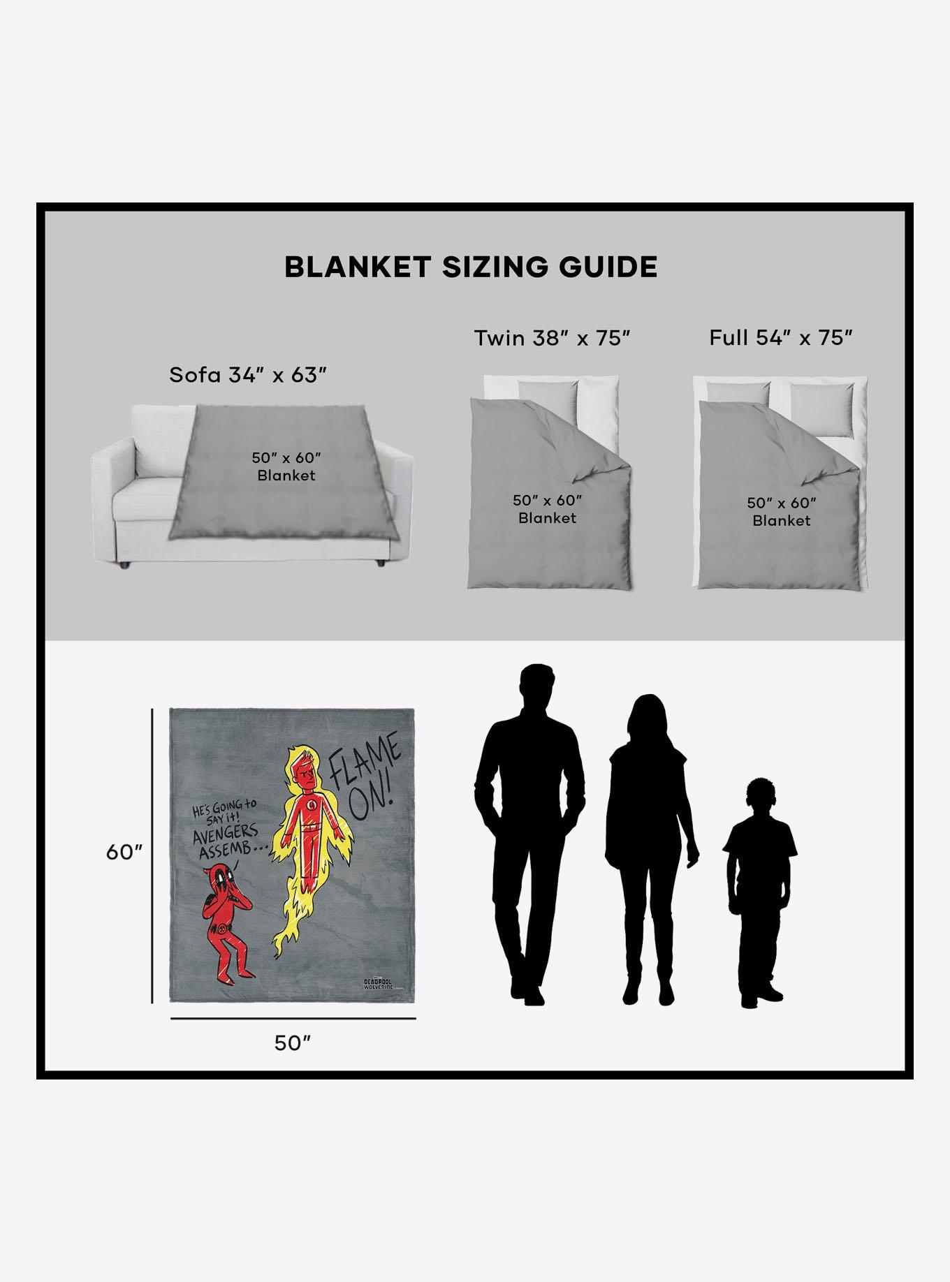 Marvel Deadpool 3 Flame On Silk Touch Sherpa Throw Blanket, , alternate