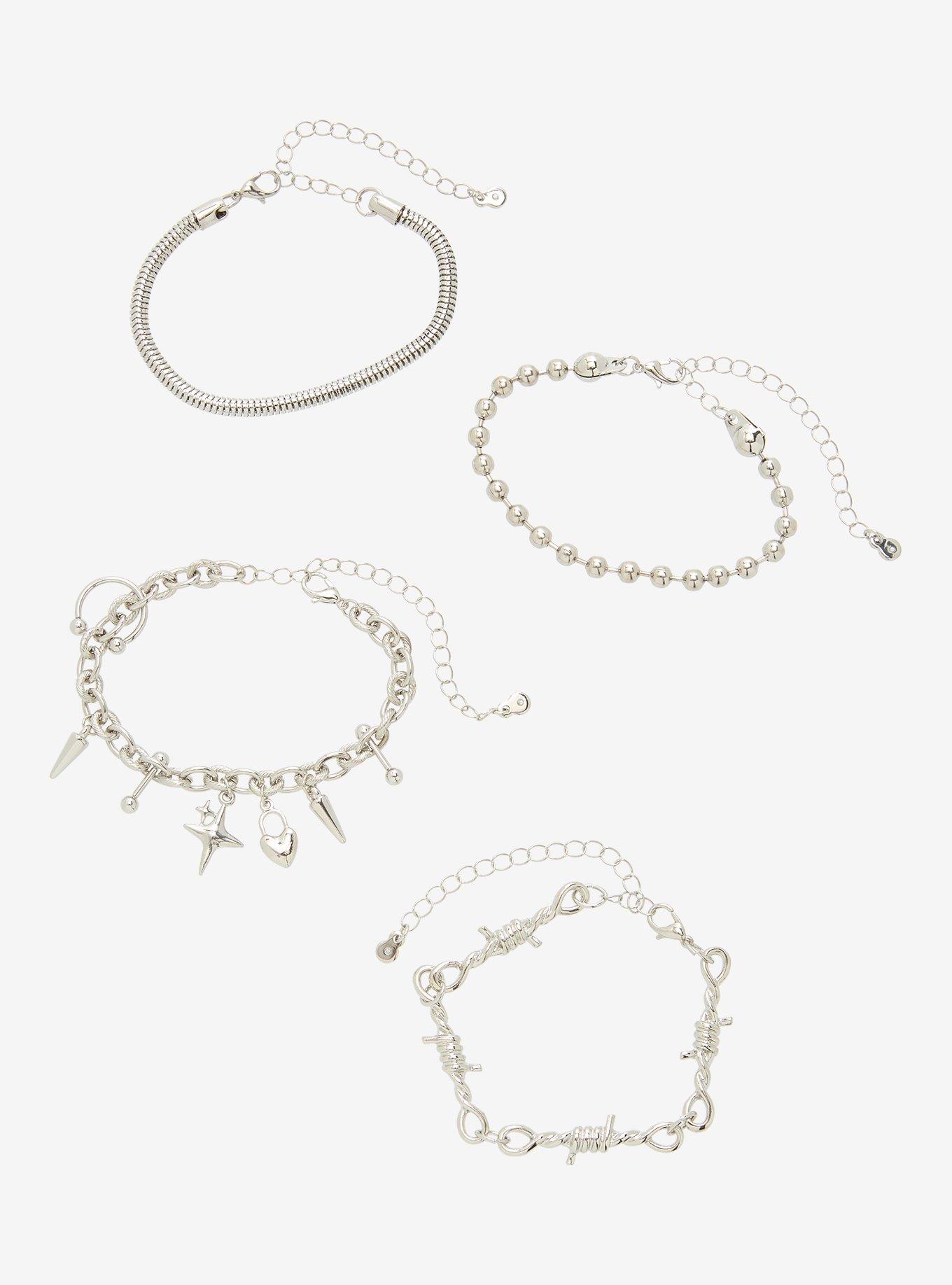 Barbed Wire & Spike Chain Bracelet Set, , hi-res