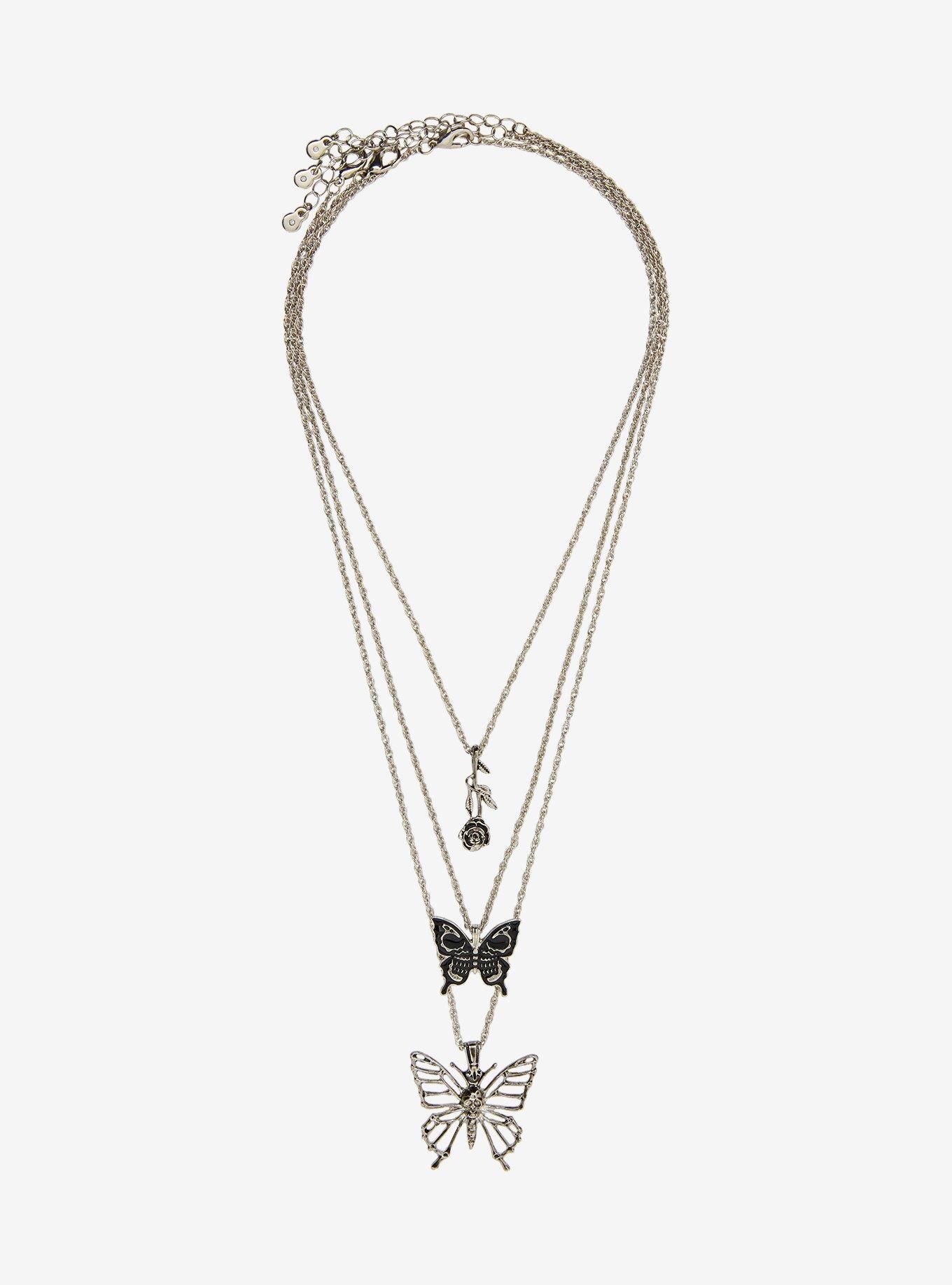 Cosmic Aura Butterfly Rose Necklace Set, , hi-res