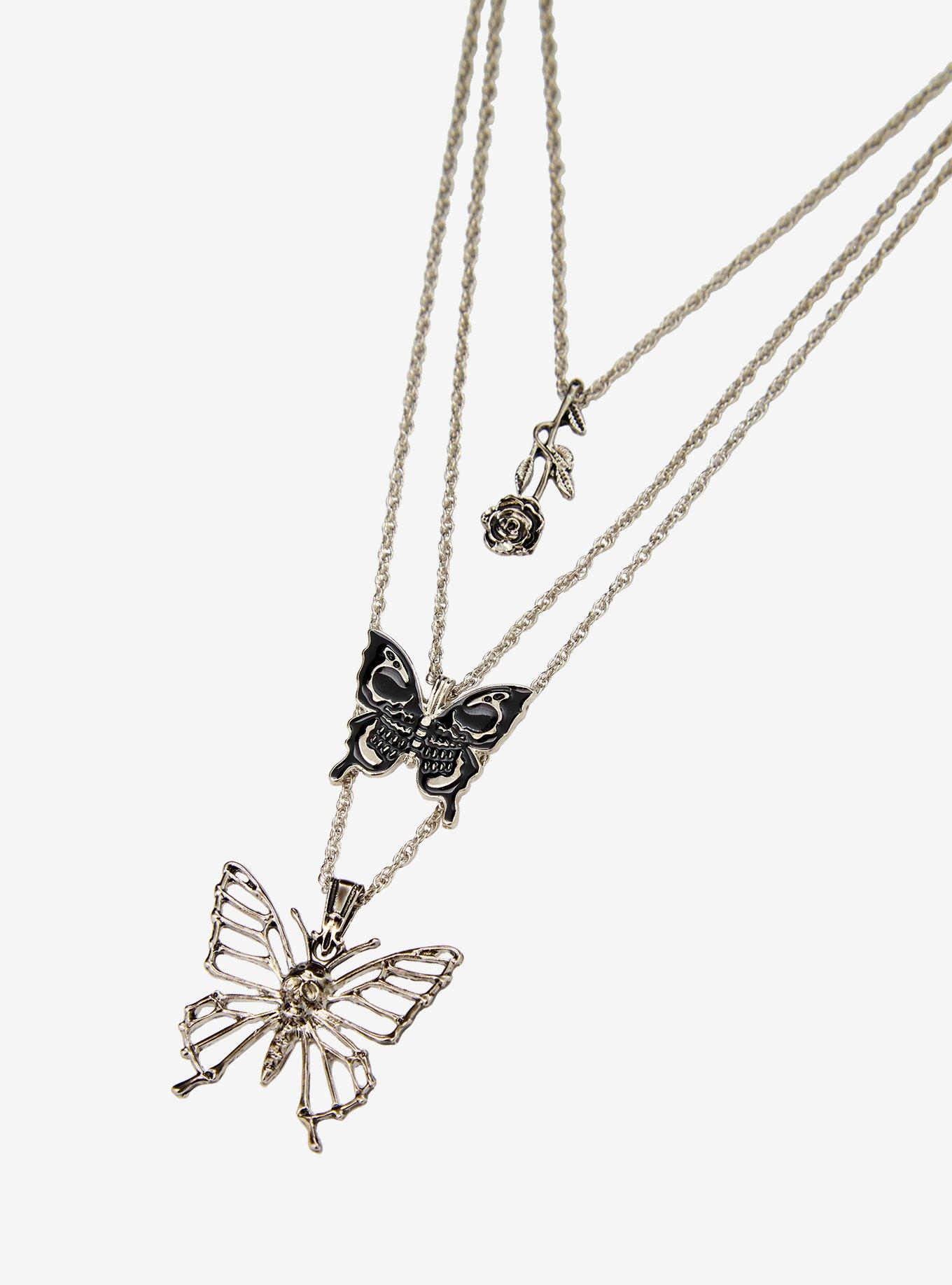 Cosmic Aura Butterfly Rose Necklace Set, , alternate