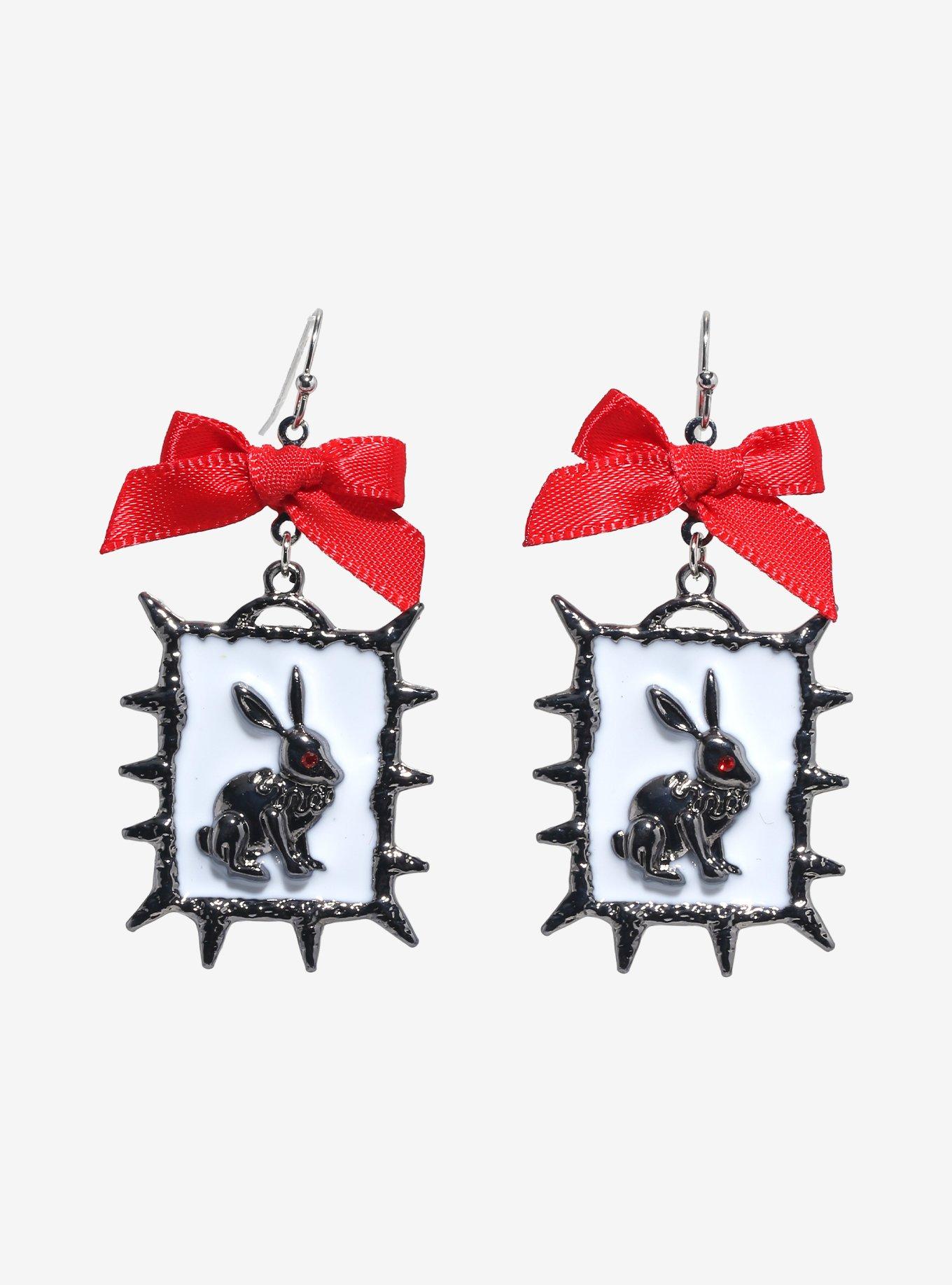 Thorn & Fable Rabbit Spike Frame Earrings, , hi-res