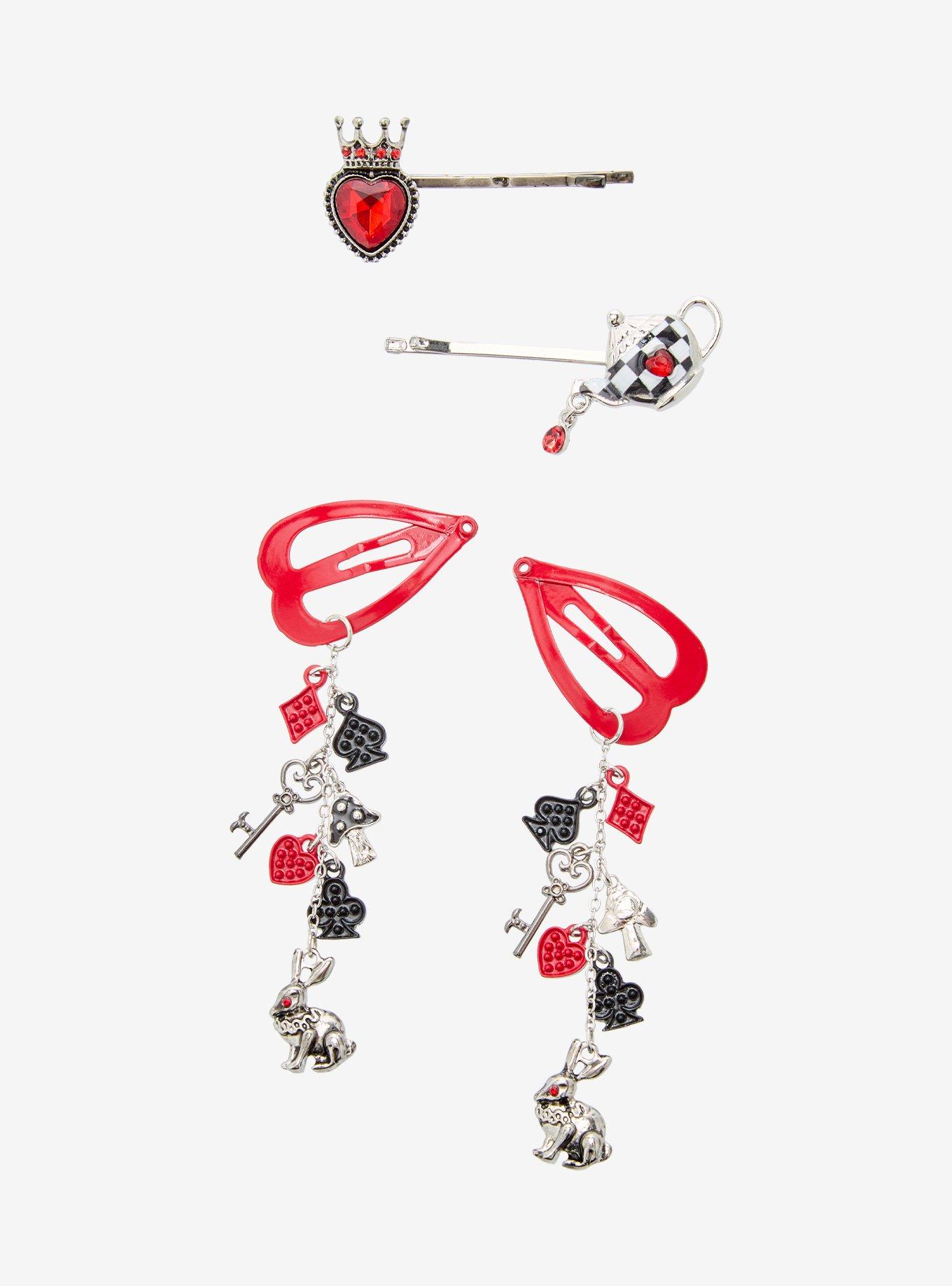 Thorn & Fable Mad Tea Party Card Suits Hair Clip Set, , hi-res