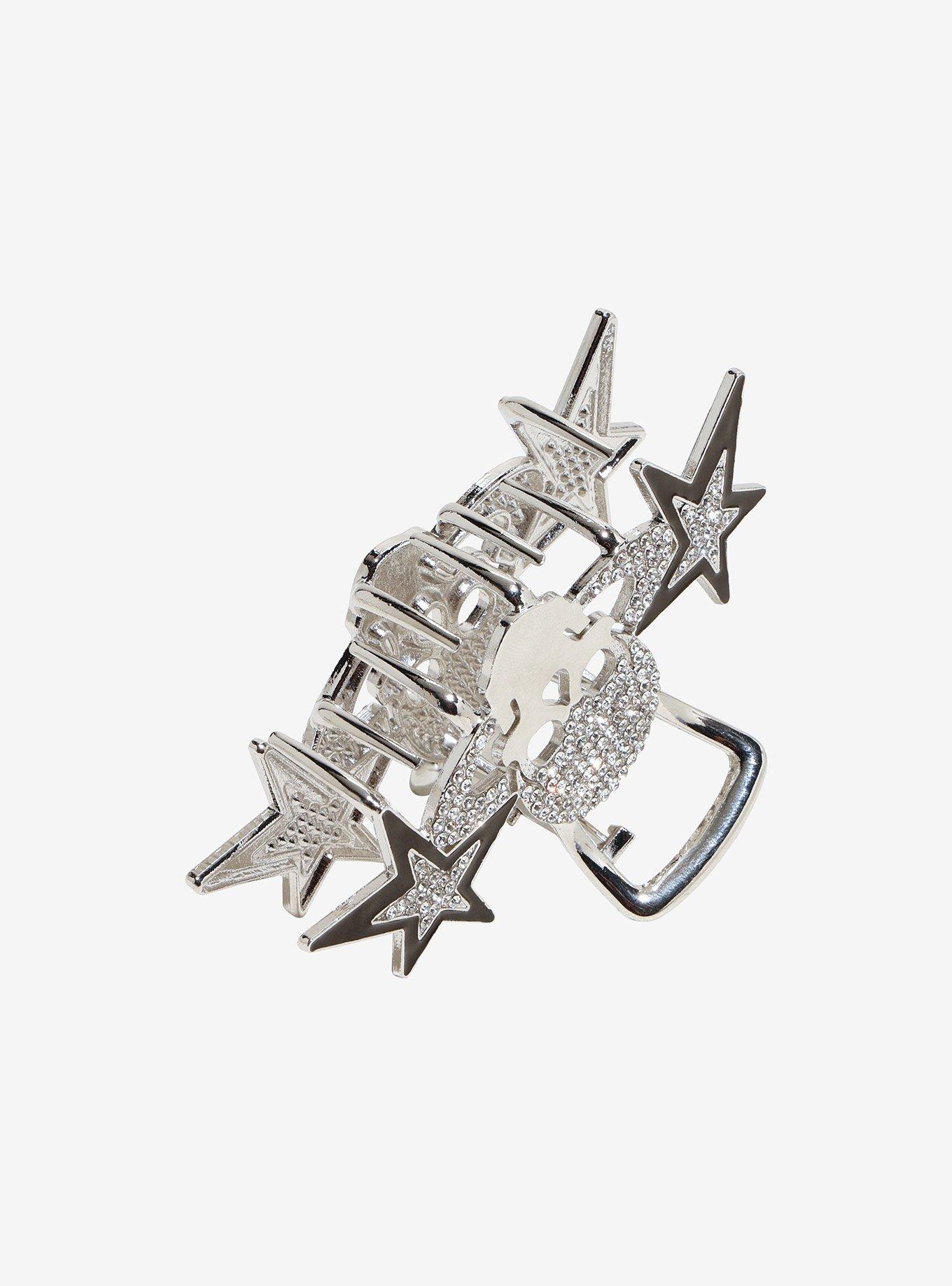 Bling Skull Star Claw Hair Clip, , alternate
