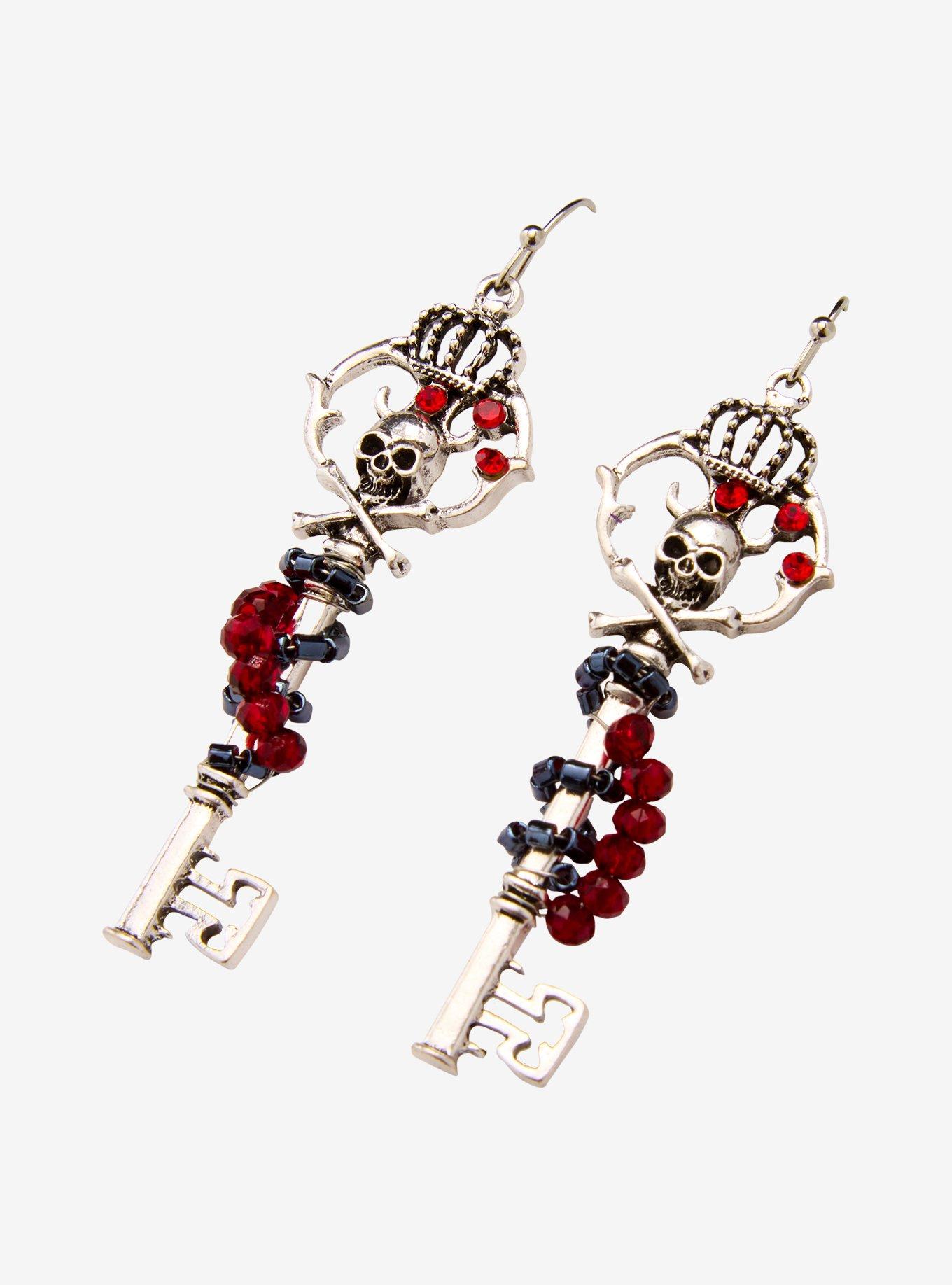 Thorn & Fable Skeleton Key Drop Earrings, , alternate