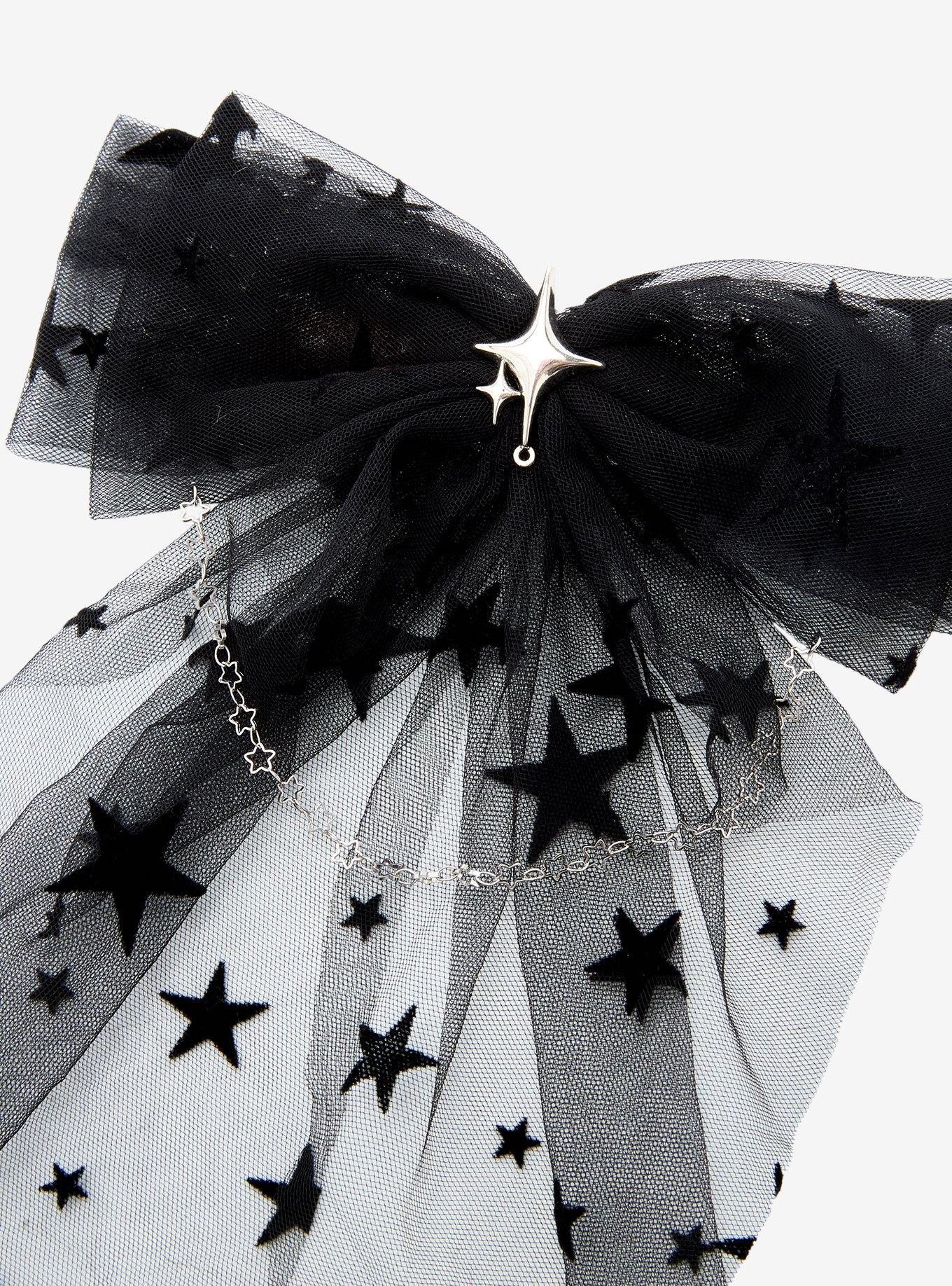 Star Mesh Chain Hair Bow, , hi-res