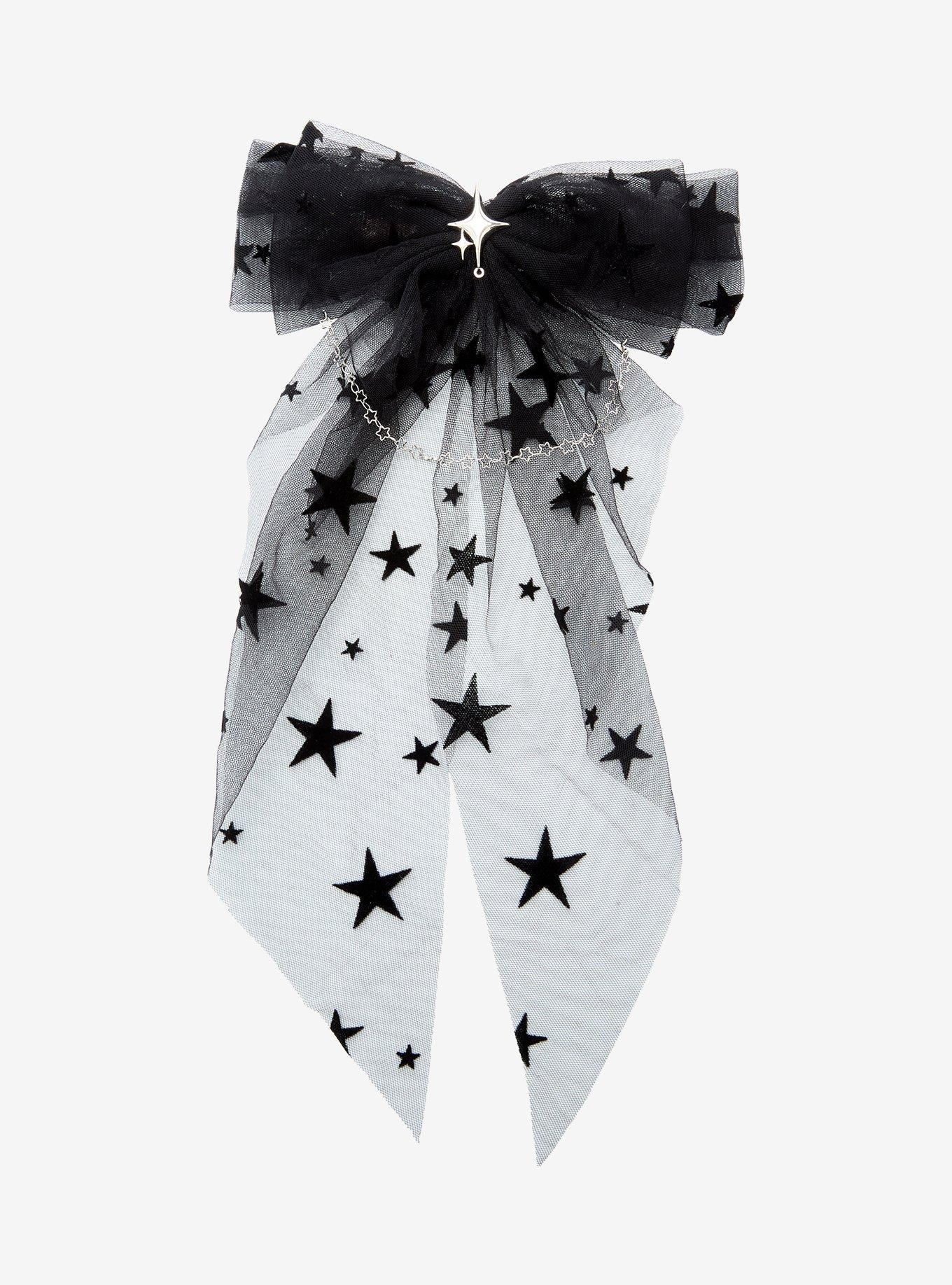 Star Mesh Chain Hair Bow, , alternate