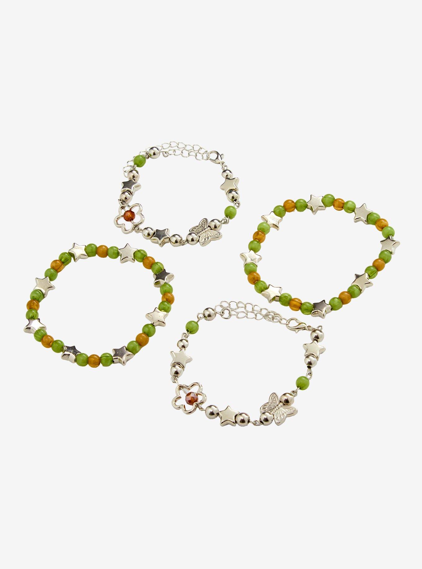 Thorn & Fable Earth Tone Star Flower Bracelet Set, , alternate