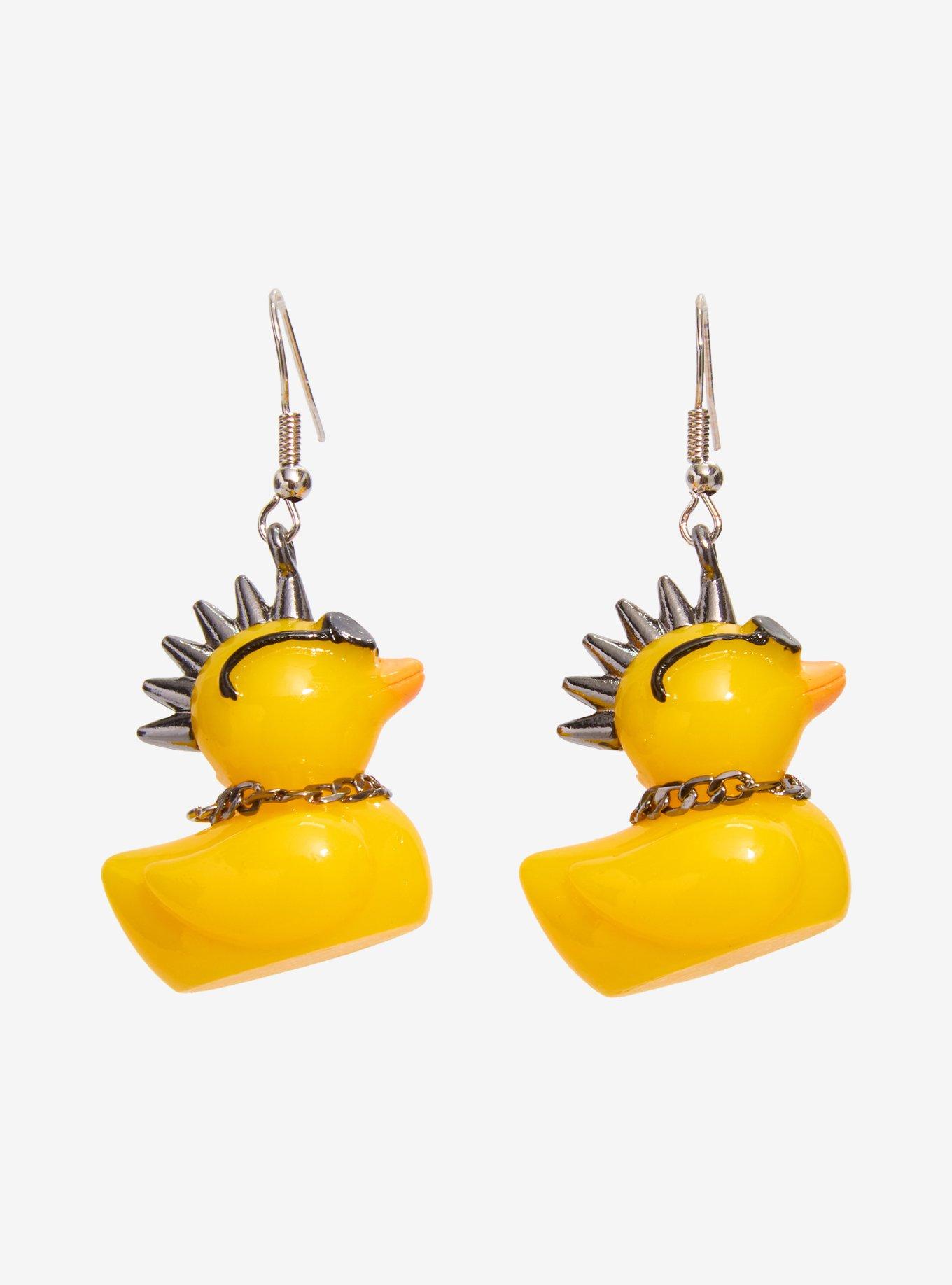 Punk Rubber Duck Drop Earrings, , alternate