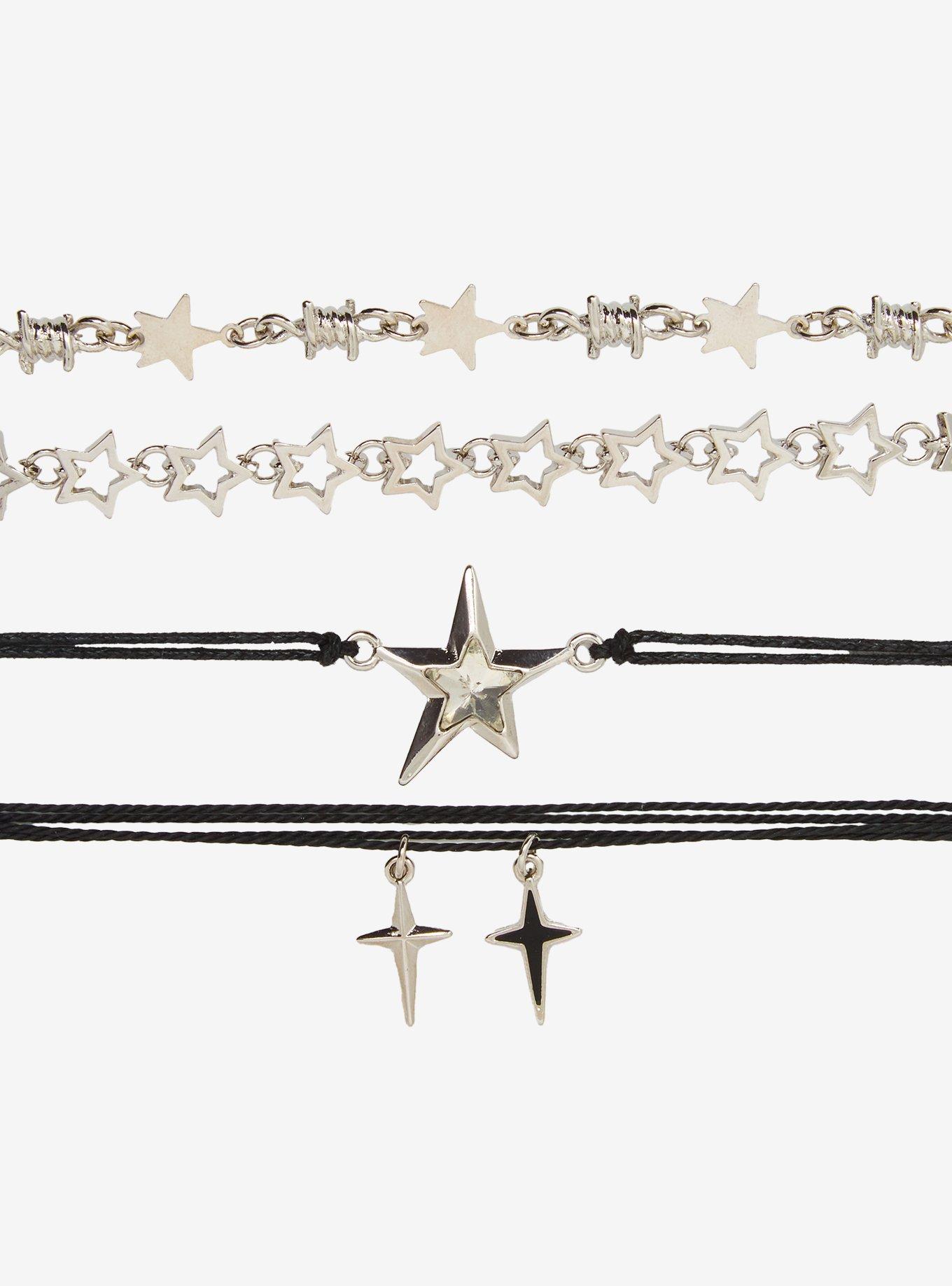 Star Charm Cord & Chain Bracelet Set, , alternate