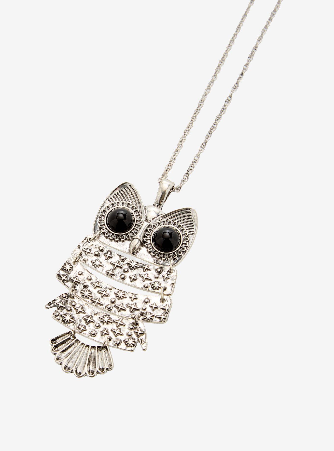 Thorn & Fable Celestial Owl Pendant Necklace, , alternate