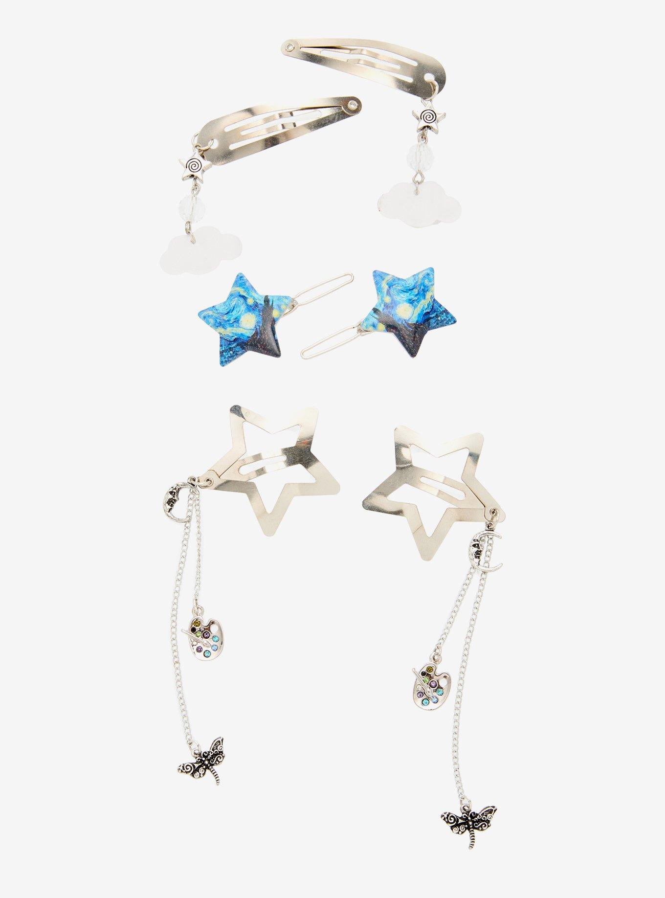 Thorn & Fable Starry Night Star Hair Clip Set, , hi-res