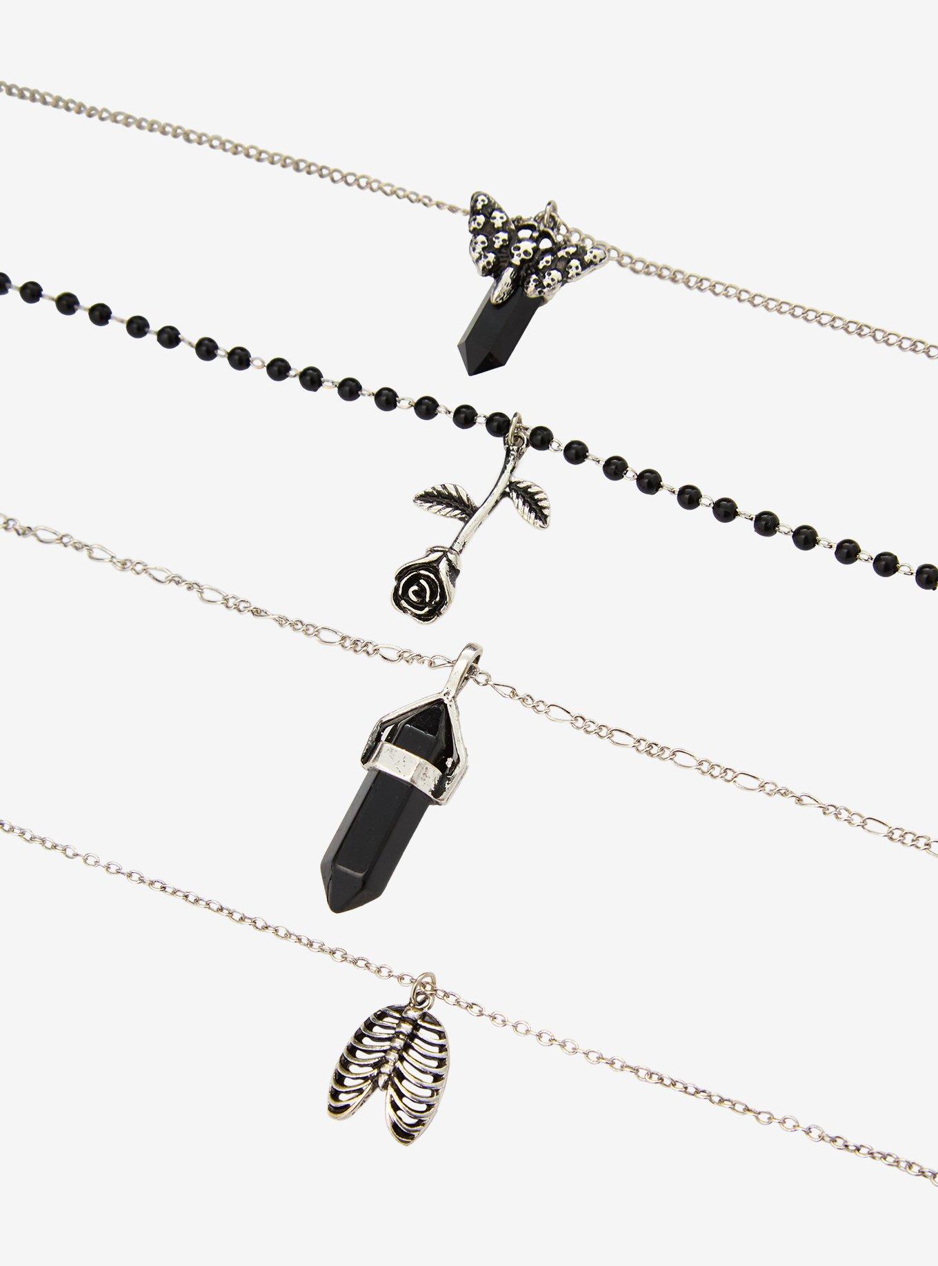 Cosmic Aura Rib Cage Death Moth Necklace Set, , alternate