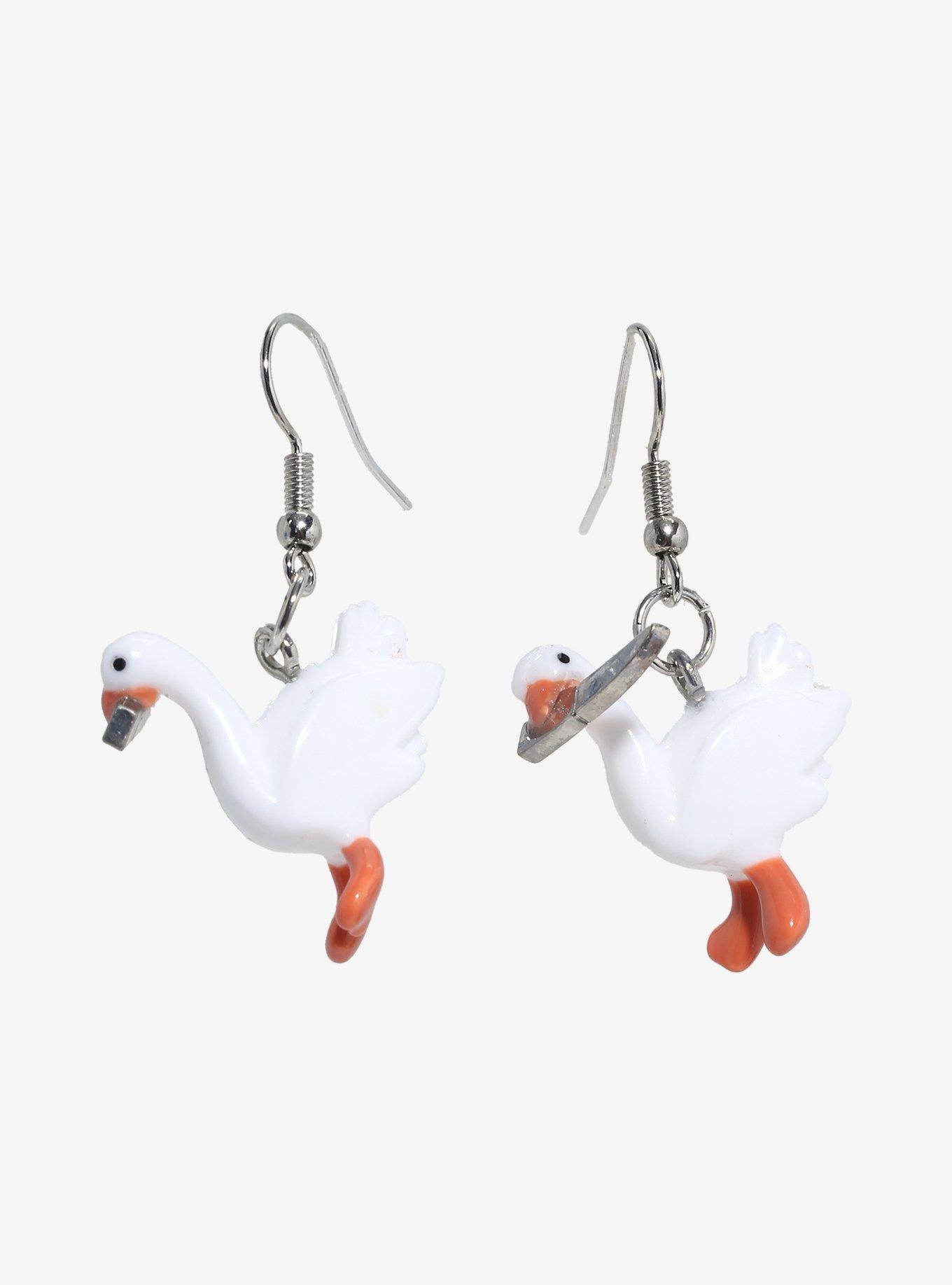 Goose With Knife Figural Earrings, , hi-res