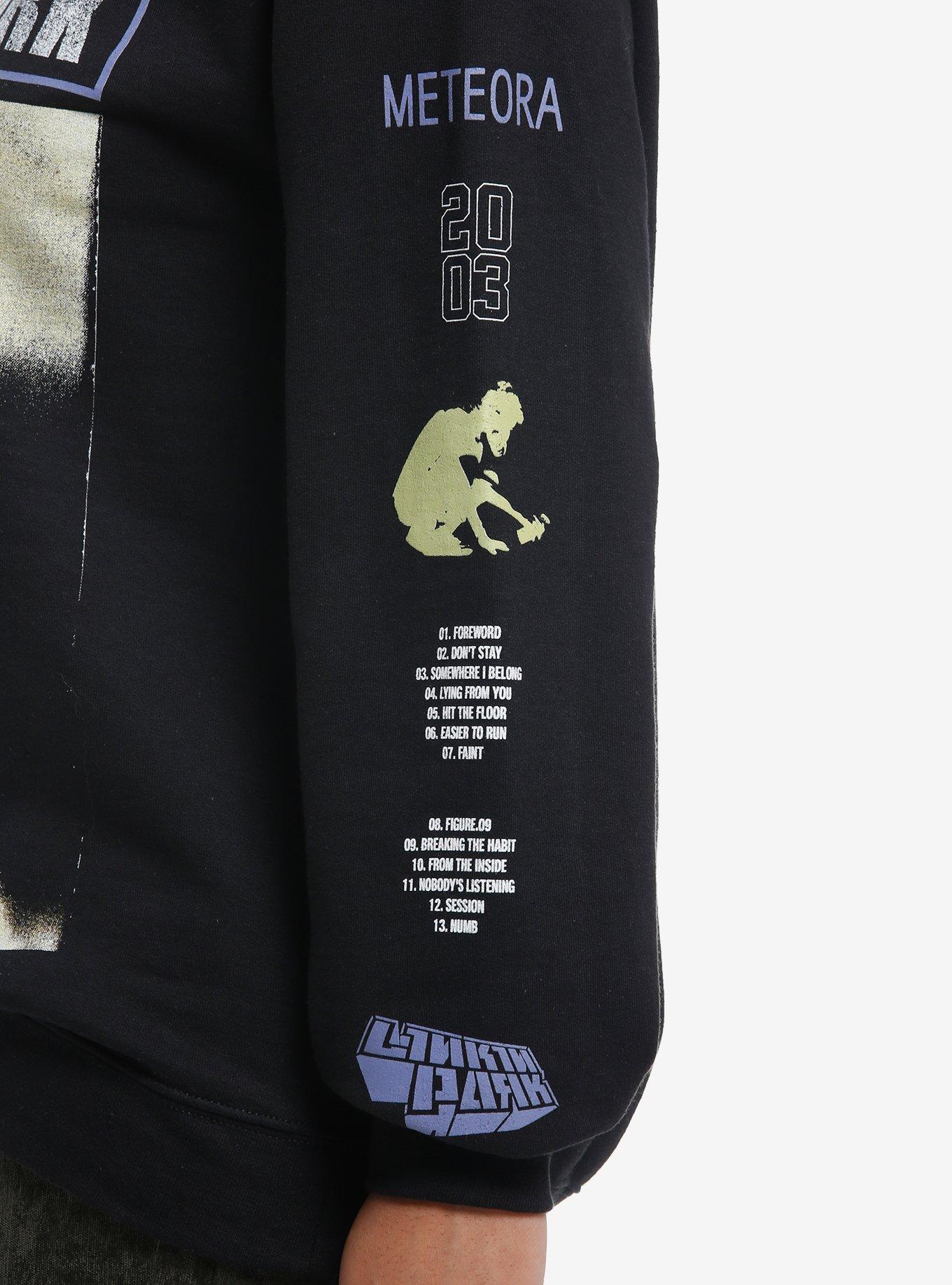 Linkin Park Meteora Girls Off-Shoulder Sweatshirt, BLACK, alternate