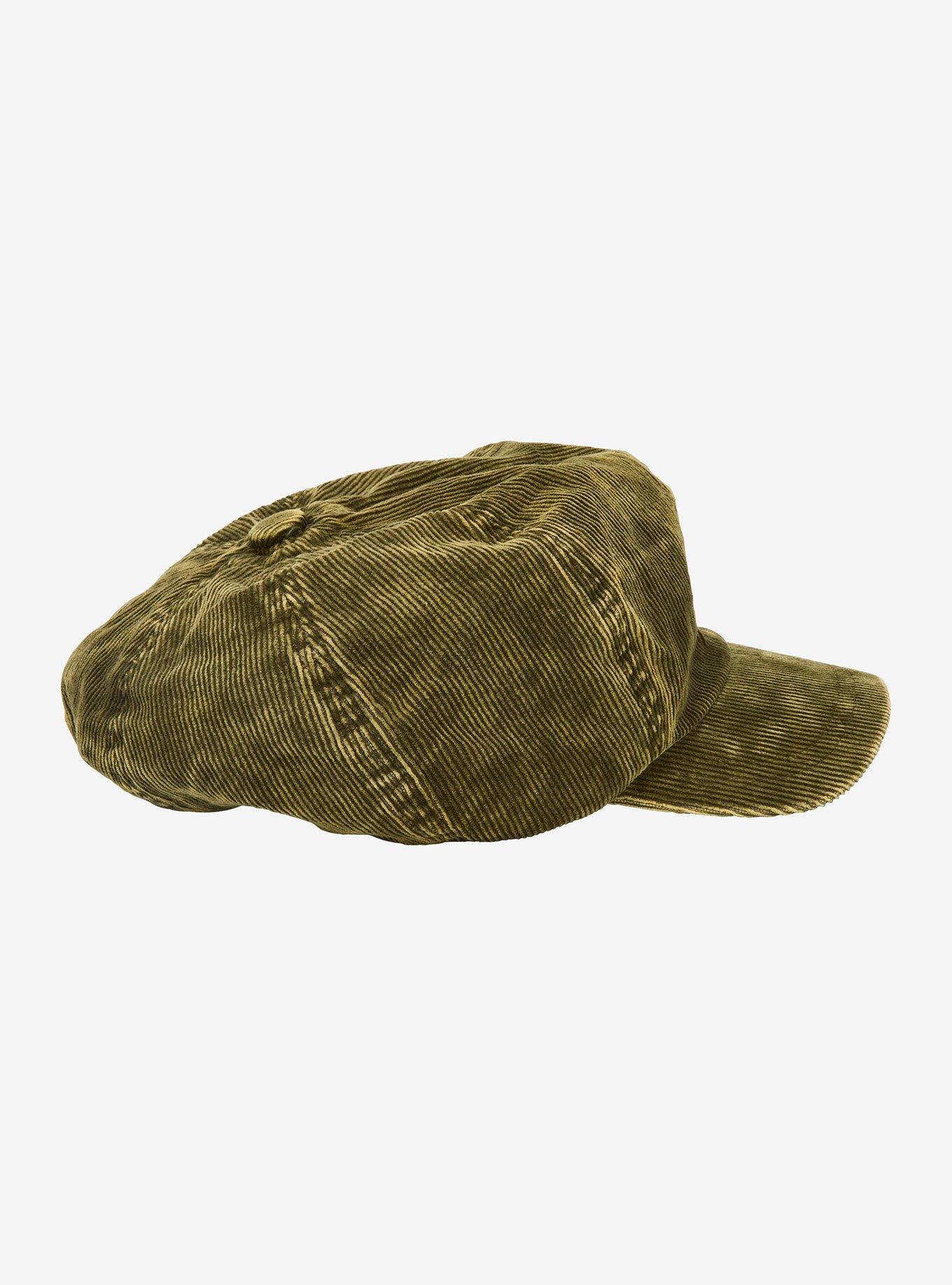 Green Corduroy Cabbie Hat, , hi-res