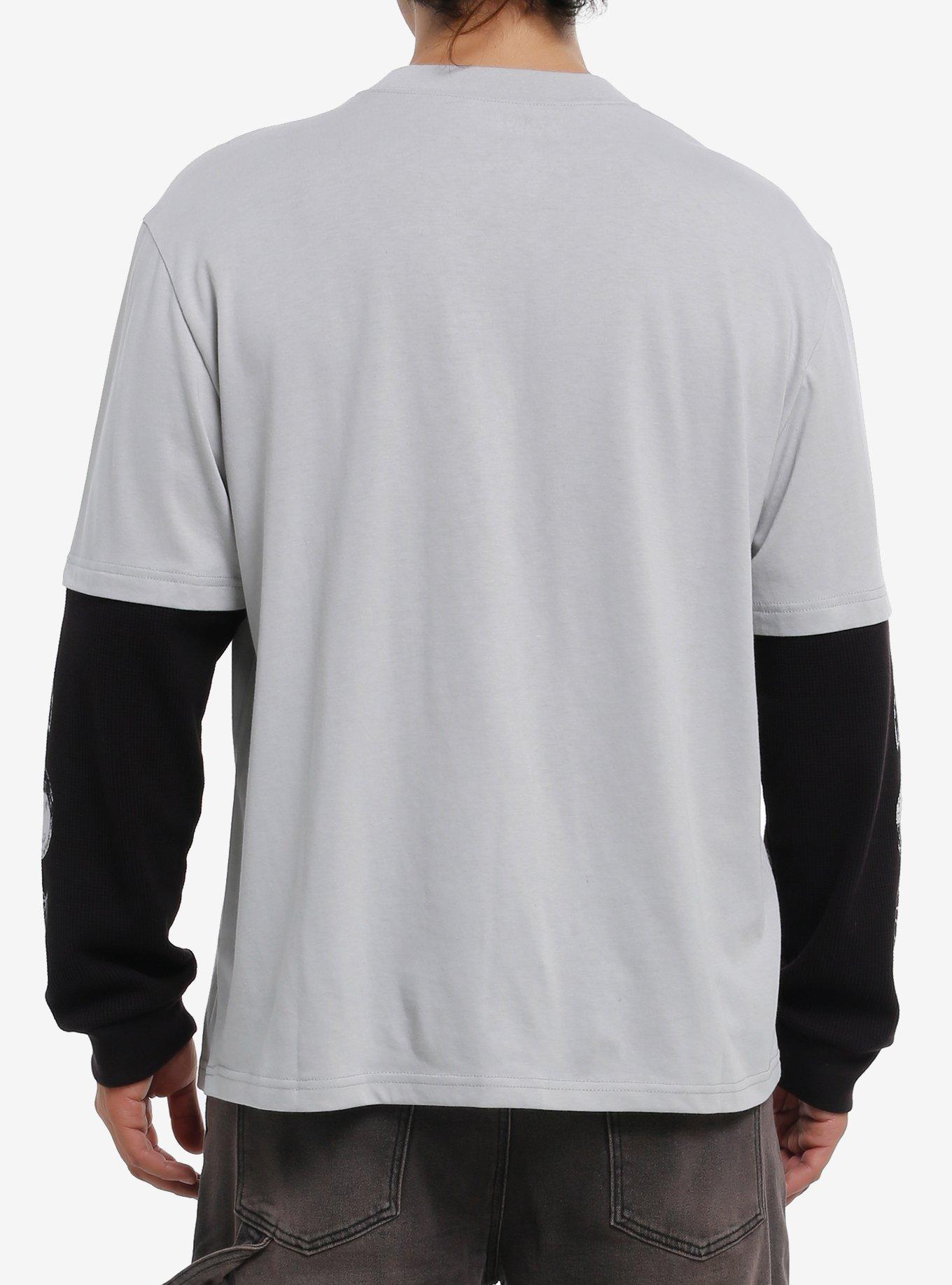 Avenged Sevenfold Deathbat Twofer Long-Sleeve T-Shirt, GREY, alternate